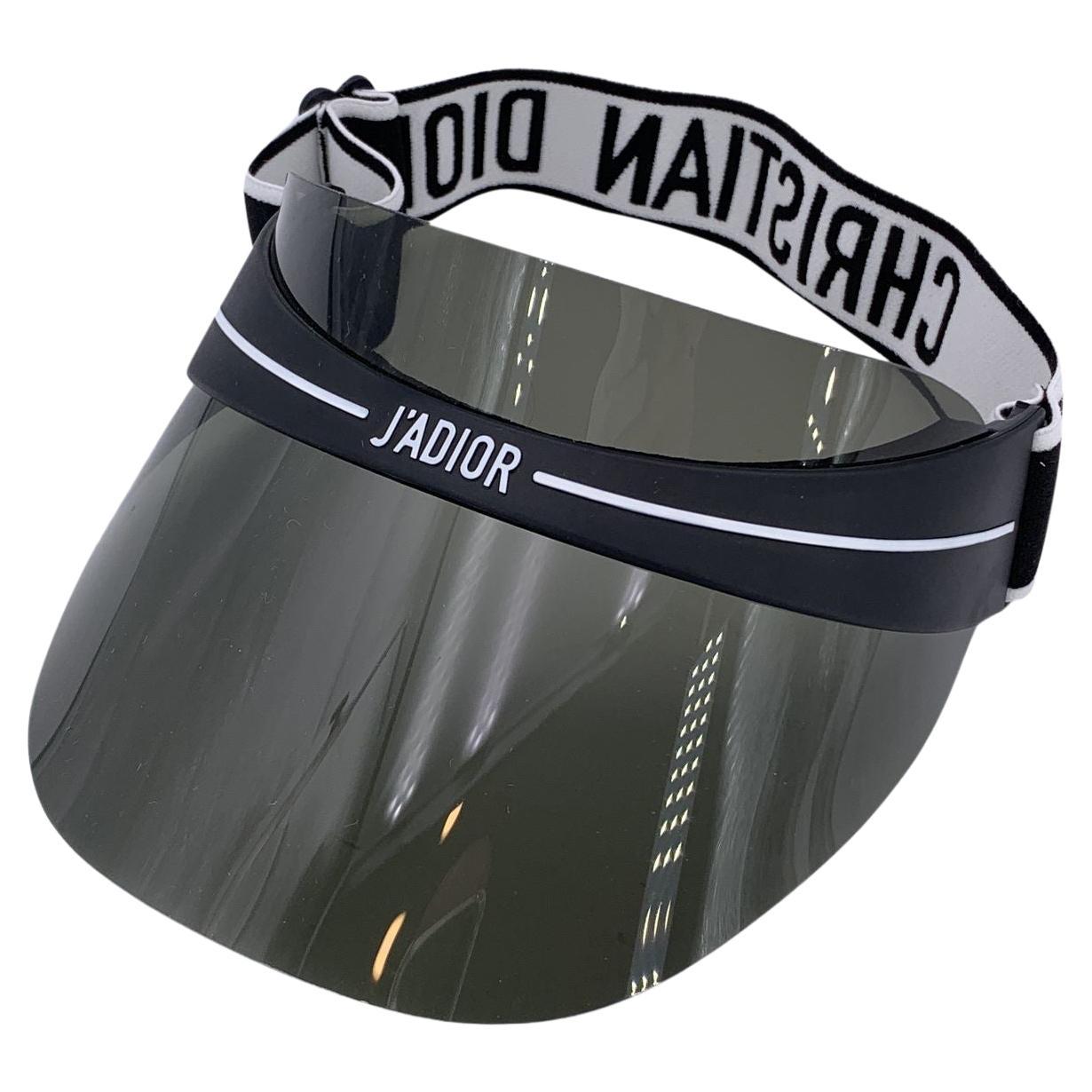 Christian Dior Schwarzer und weißer DiorClub1 0H3 Verstellbarer Visor-Hut im Angebot