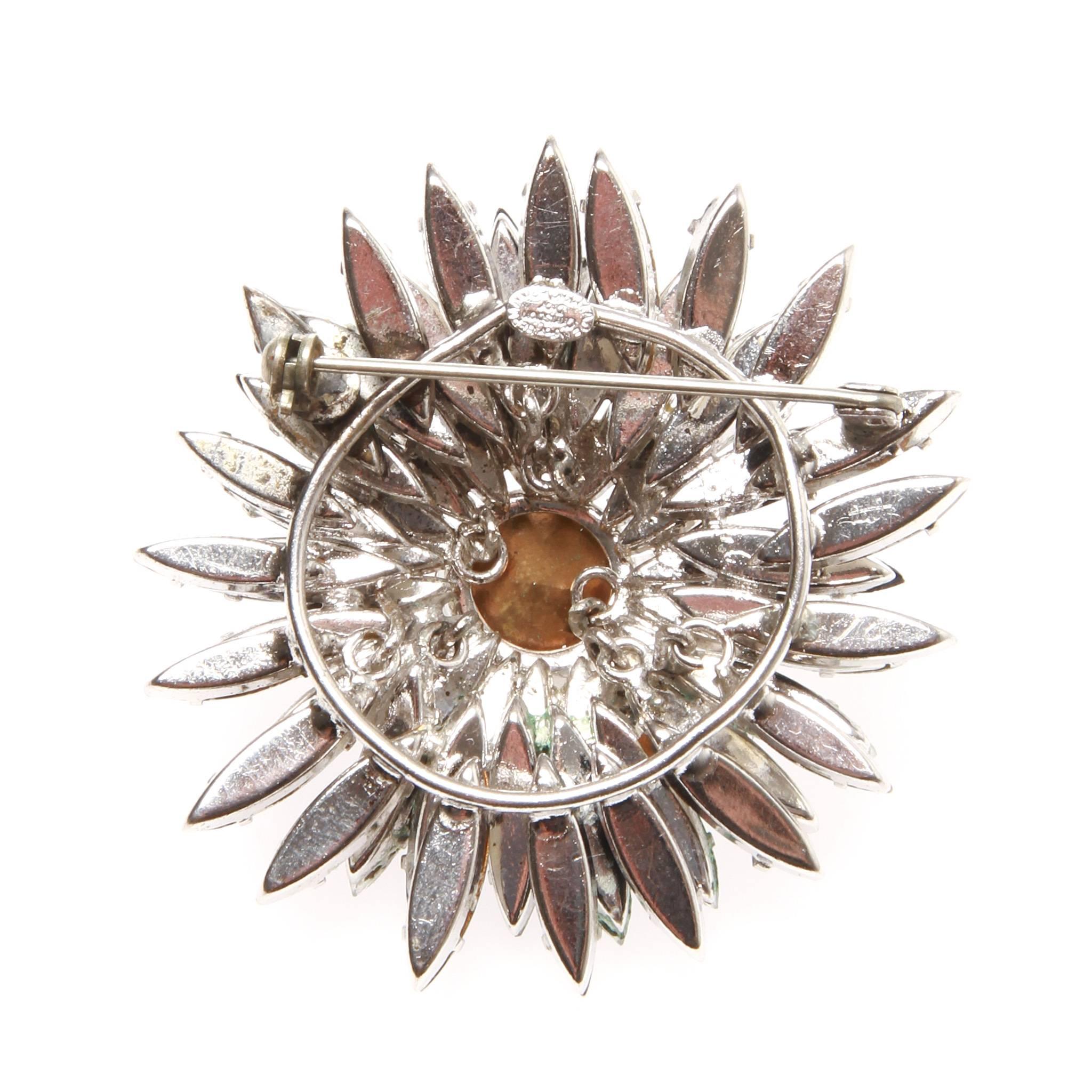 Christian Dior Vintage Flower Brooch

Black, Off White and Clear glass in a silver setting. 

Closure/Opening: Roll needle