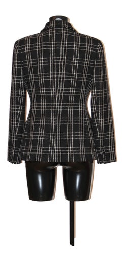 Christian Dior Black and White Wool Bar Jacket