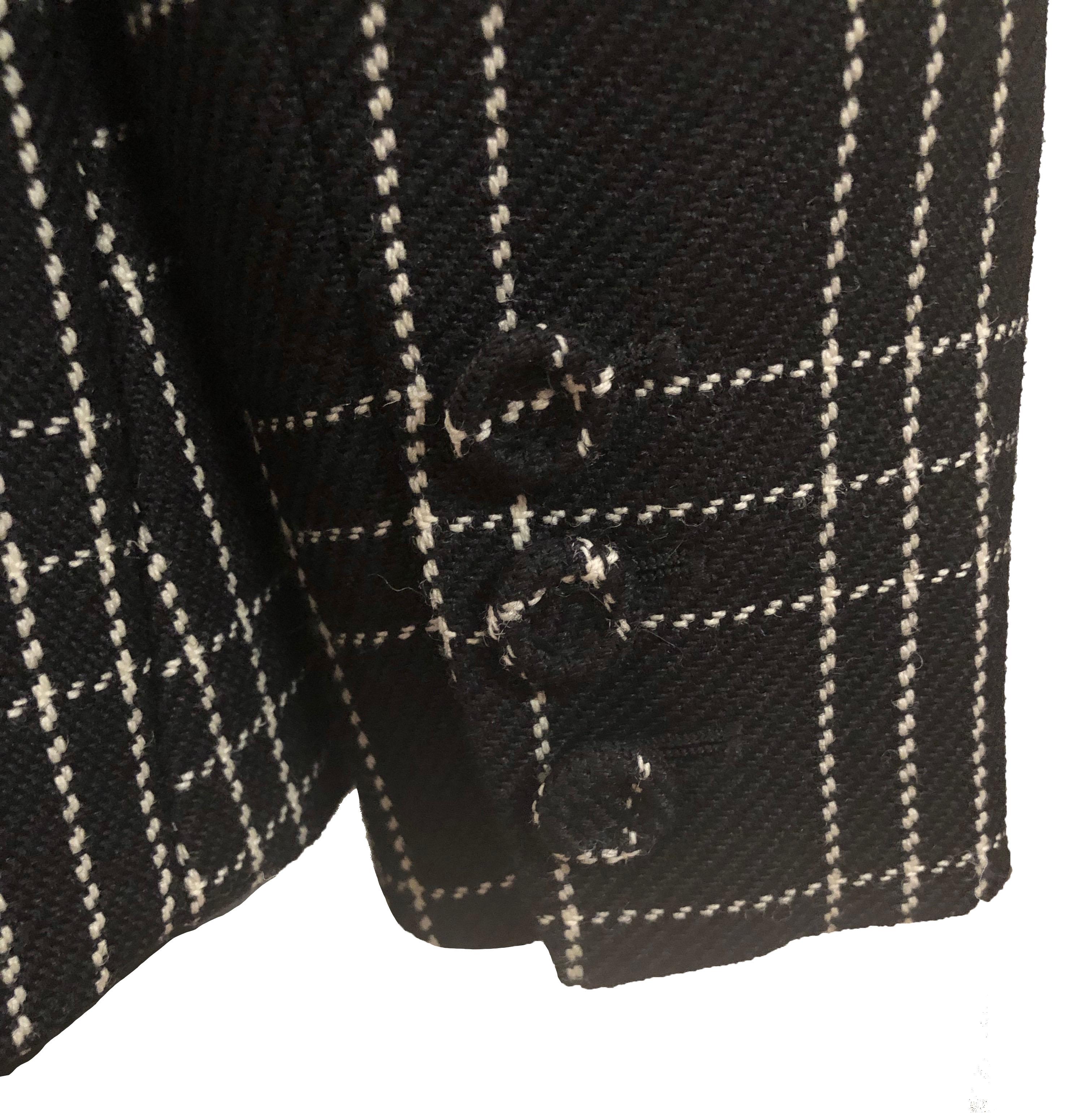 Christian Dior Black and White Wool Bar Jacket In Excellent Condition In Geneva, CH