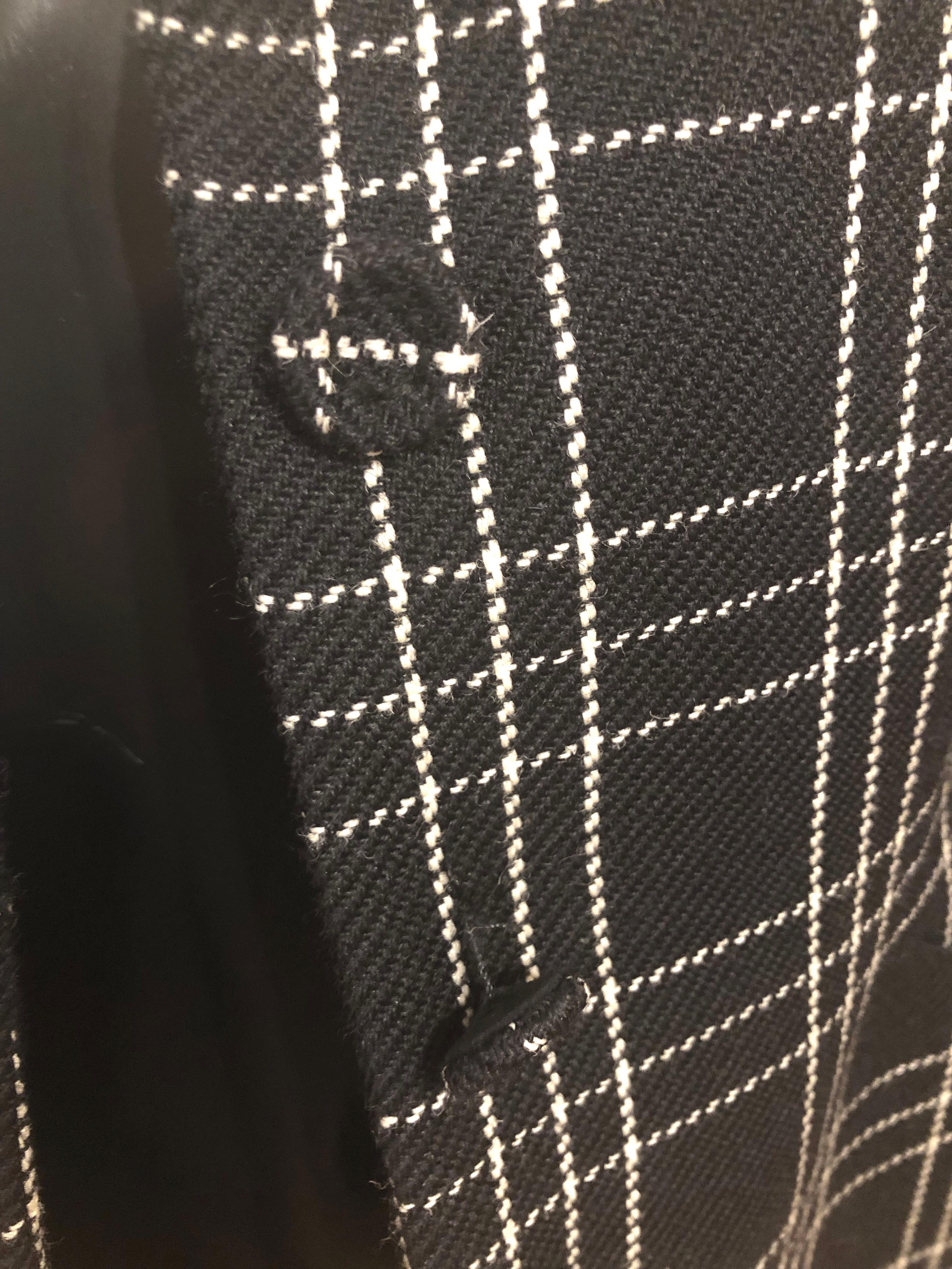 Women's Christian Dior Black and White Wool Bar Jacket