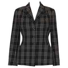 Veste bar en laine noire et blanche Christian Dior