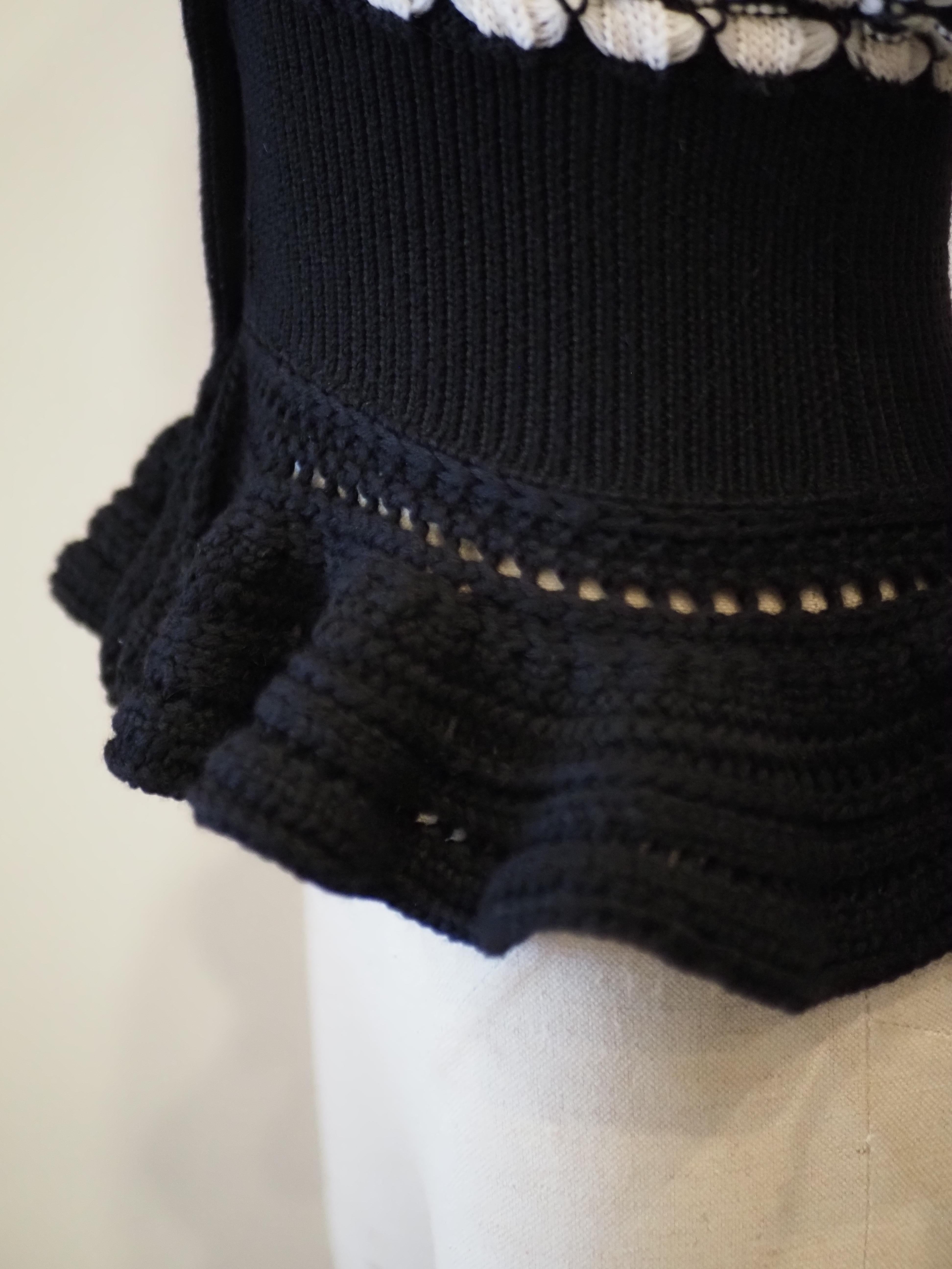 Cardigan en laine noir et blanc Christian Dior en vente 5