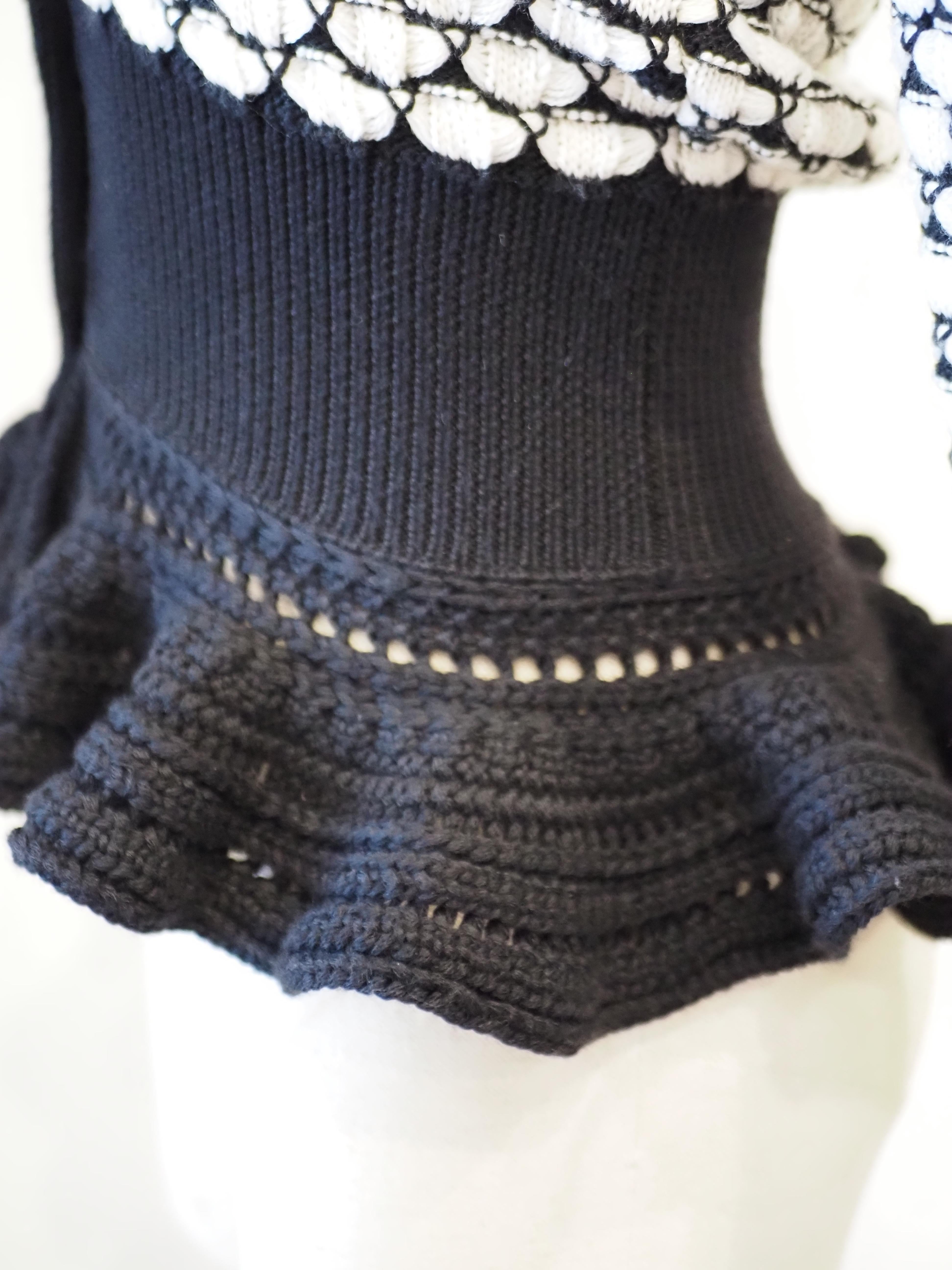 Cardigan en laine noir et blanc Christian Dior en vente 6