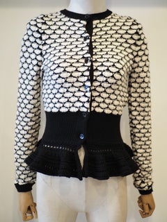 Christian Dior black and white wool cardigan