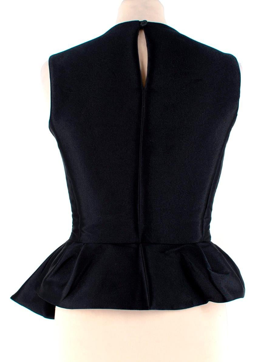 Christian Dior Black Asymmetric Peplum Sleeveless Top - Size US 4 In Excellent Condition For Sale In London, GB