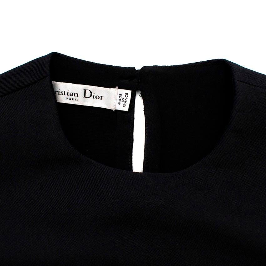 Christian Dior Black Asymmetric Peplum Sleeveless Top - Size US 4 For Sale 1