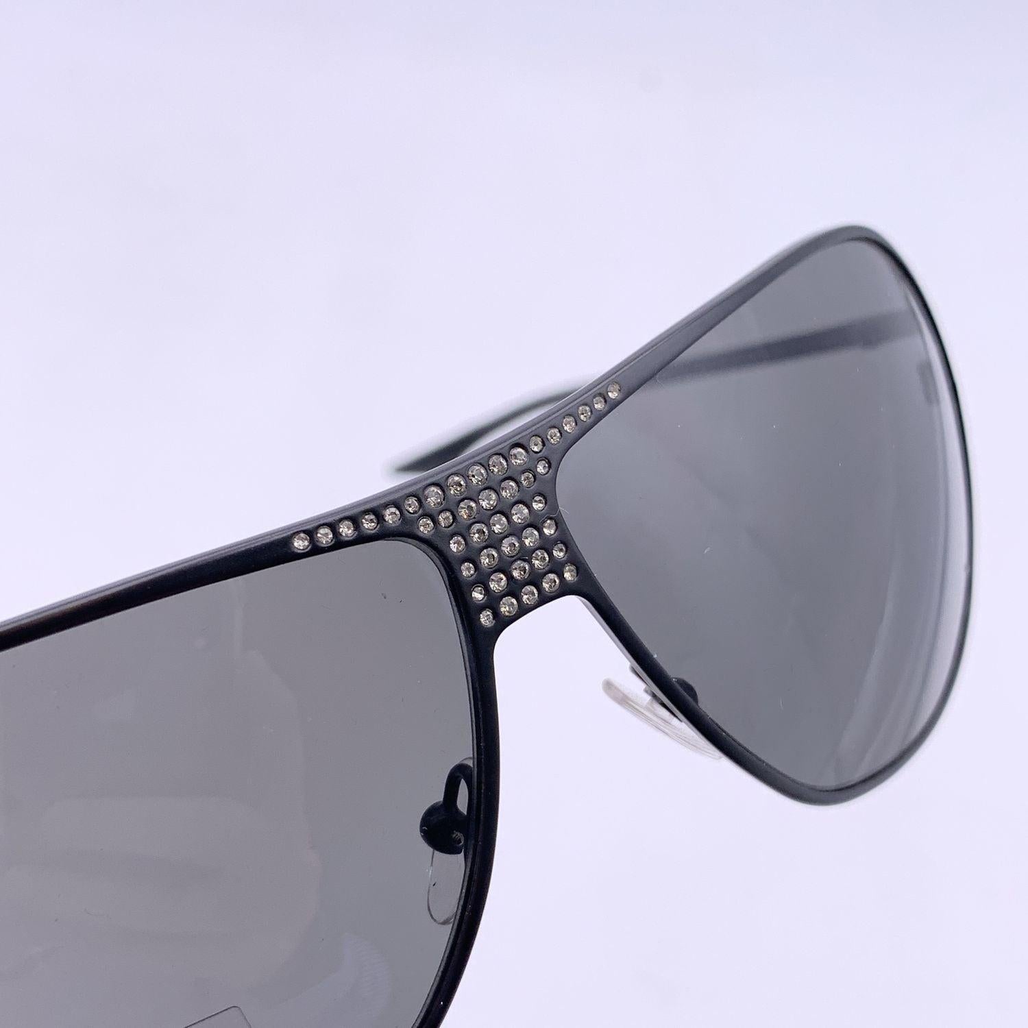 Women's Christian Dior Black Aviator Hard Dior1 Sunglasses with Crystals