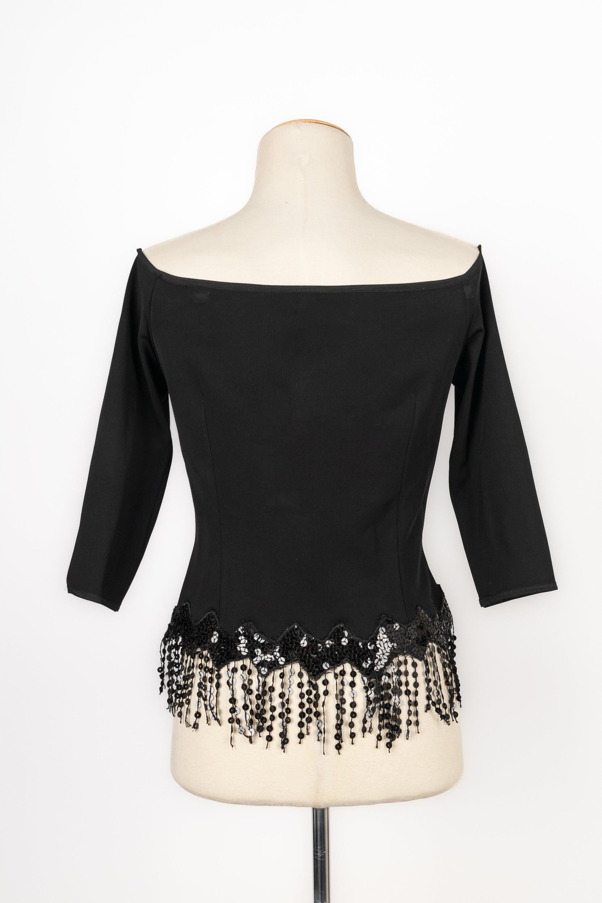 Christian Dior Black Bare Shoulder Top In Good Condition In SAINT-OUEN-SUR-SEINE, FR