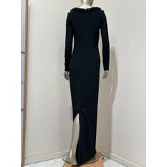 Abito da sera nero con perline di Christian Dior, anni 2000 circa, vestibilità aderente, taglia 38