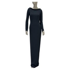 Abito da sera nero con perline di Christian Dior, anni 2000 circa, vestibilità aderente, taglia 38