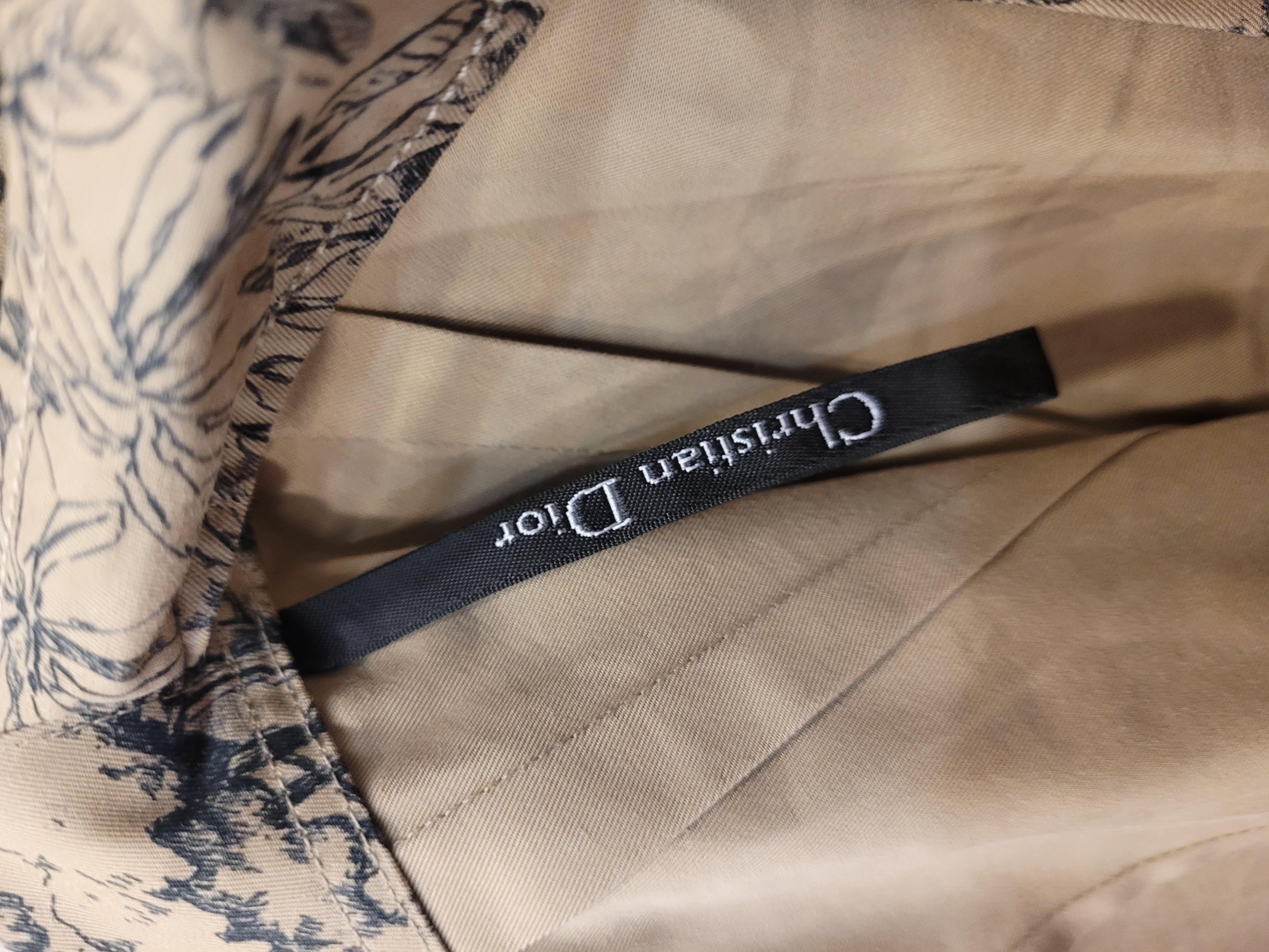 Christian Dior - Jupe longue en toile de jouy noire et beige en vente 12