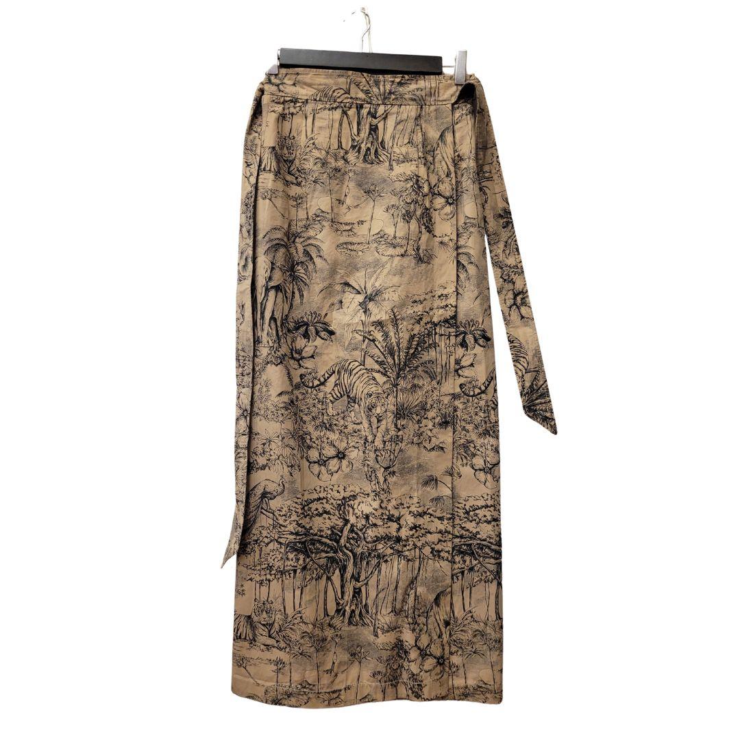 Christian Dior black beige toile de jouy longue Skirt For Sale 15