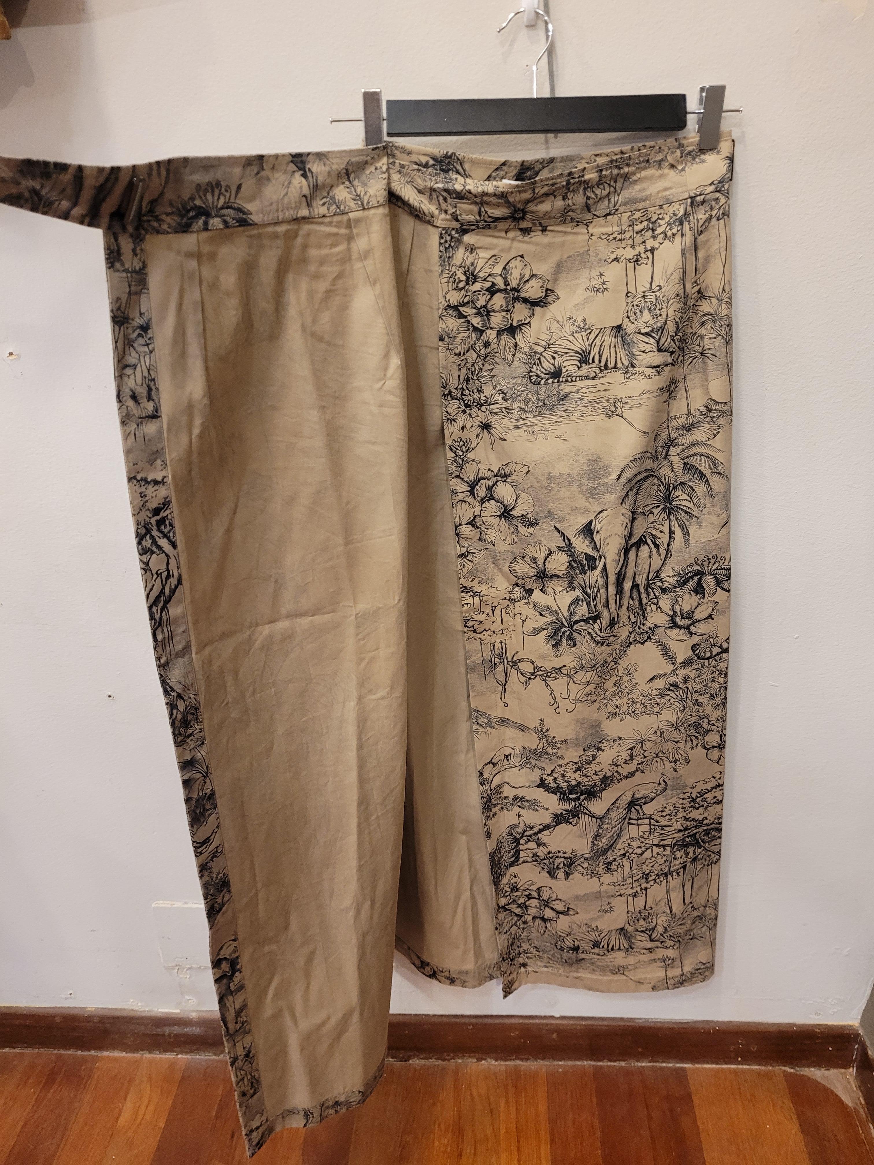 Christian Dior black beige toile de jouy longue Skirt In Excellent Condition For Sale In VALLADOLID, ES