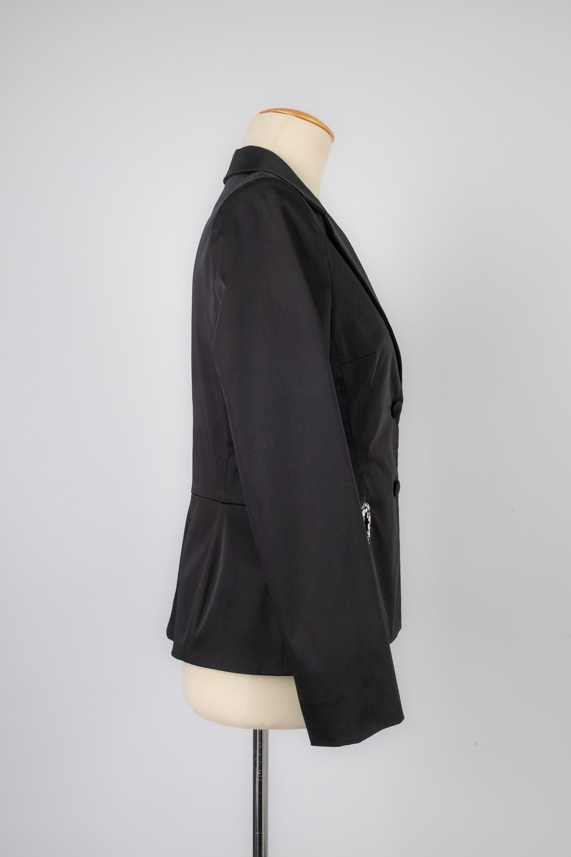 Women's Christian Dior Black Blended Cotton Jacket, circa 2005 For Sale