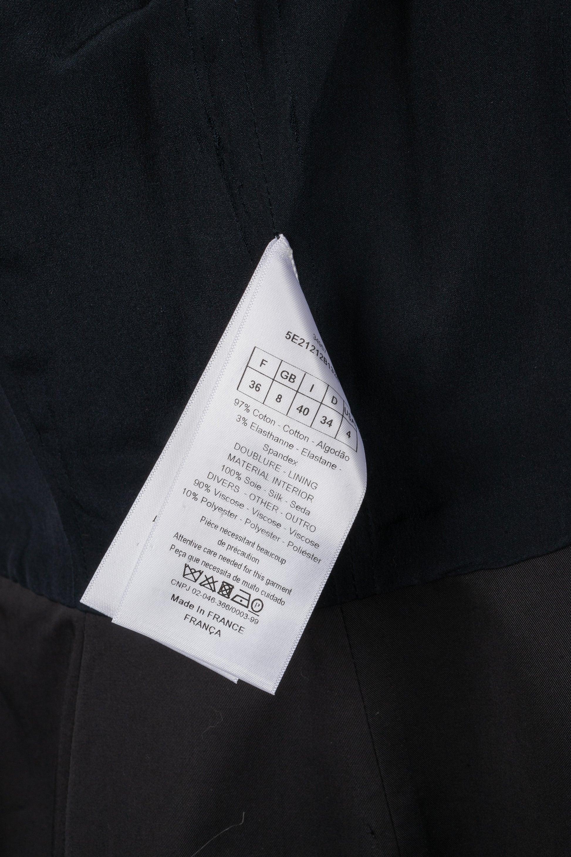 Christian Dior Black Blended Cotton Jacket, circa 2005 For Sale 3