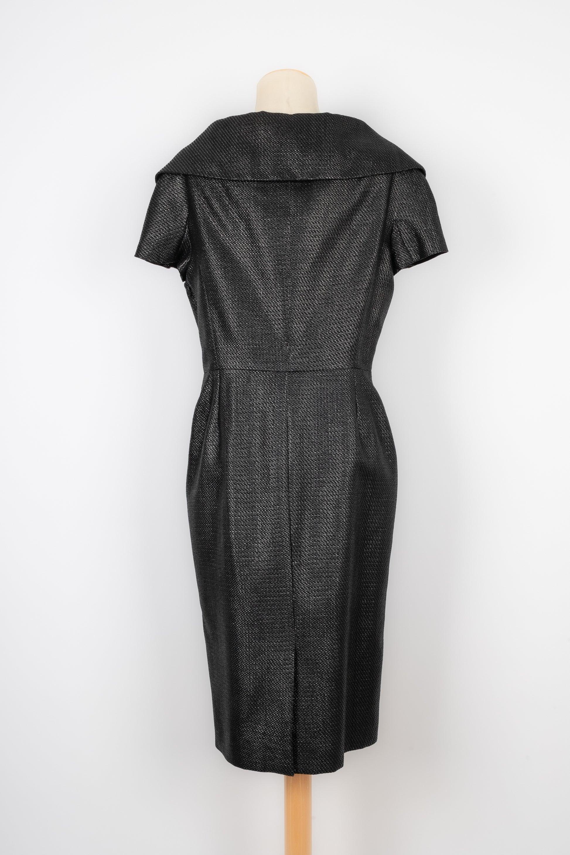 Christian Dior - Robe mi-longue en coton mélangé - Noir Excellent état - En vente à SAINT-OUEN-SUR-SEINE, FR