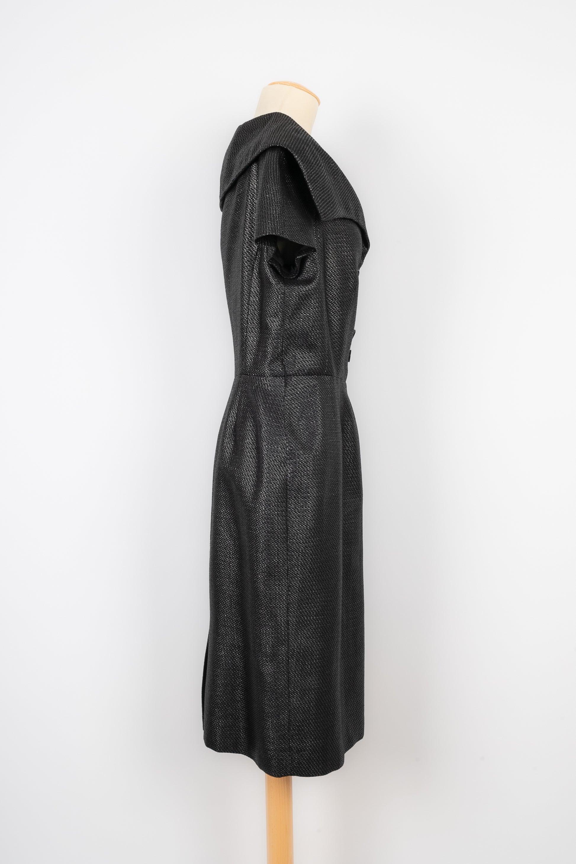 Christian Dior - Robe mi-longue en coton mélangé - Noir Pour femmes en vente