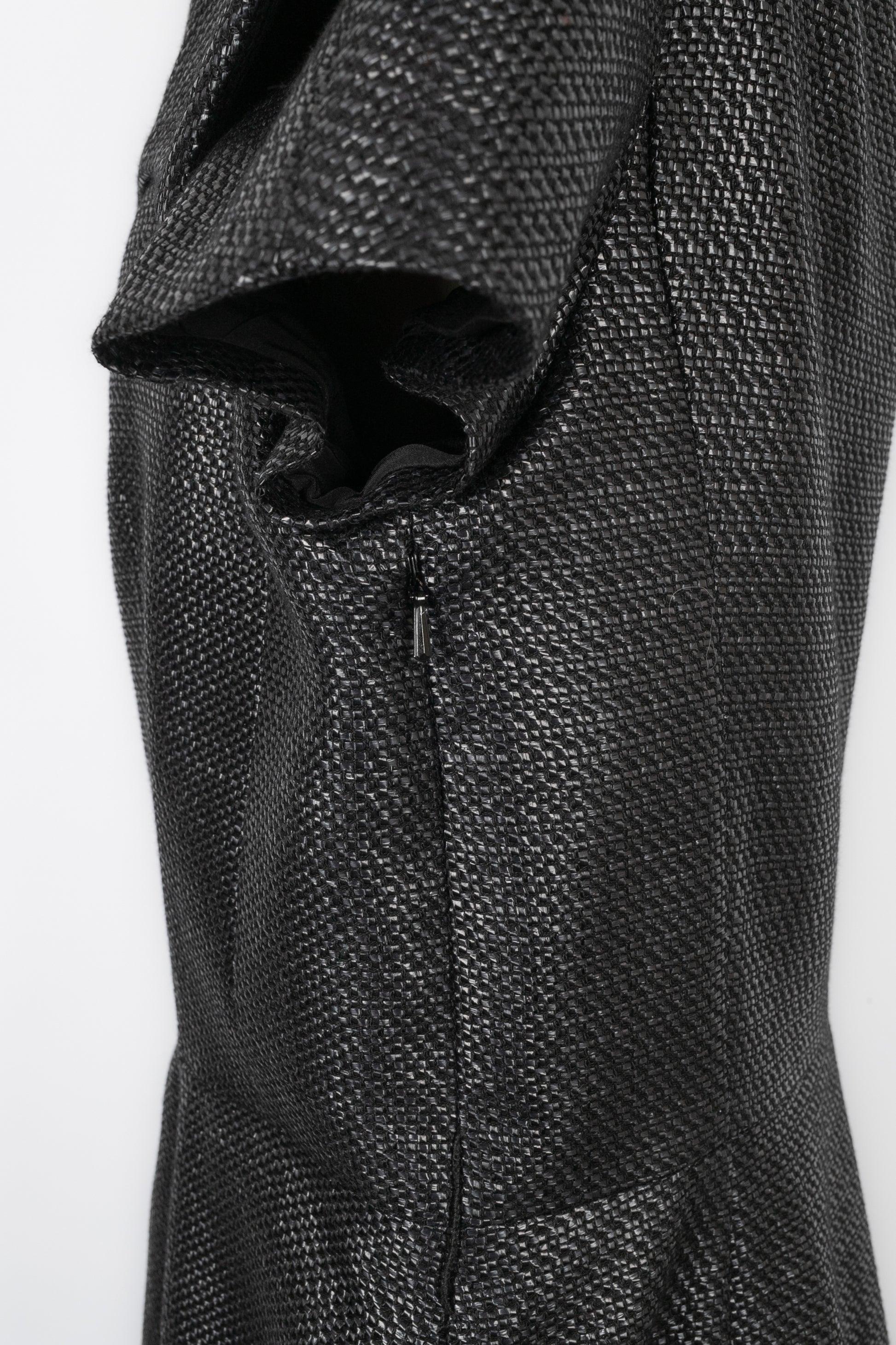 Christian Dior - Robe mi-longue en coton mélangé - Noir en vente 1