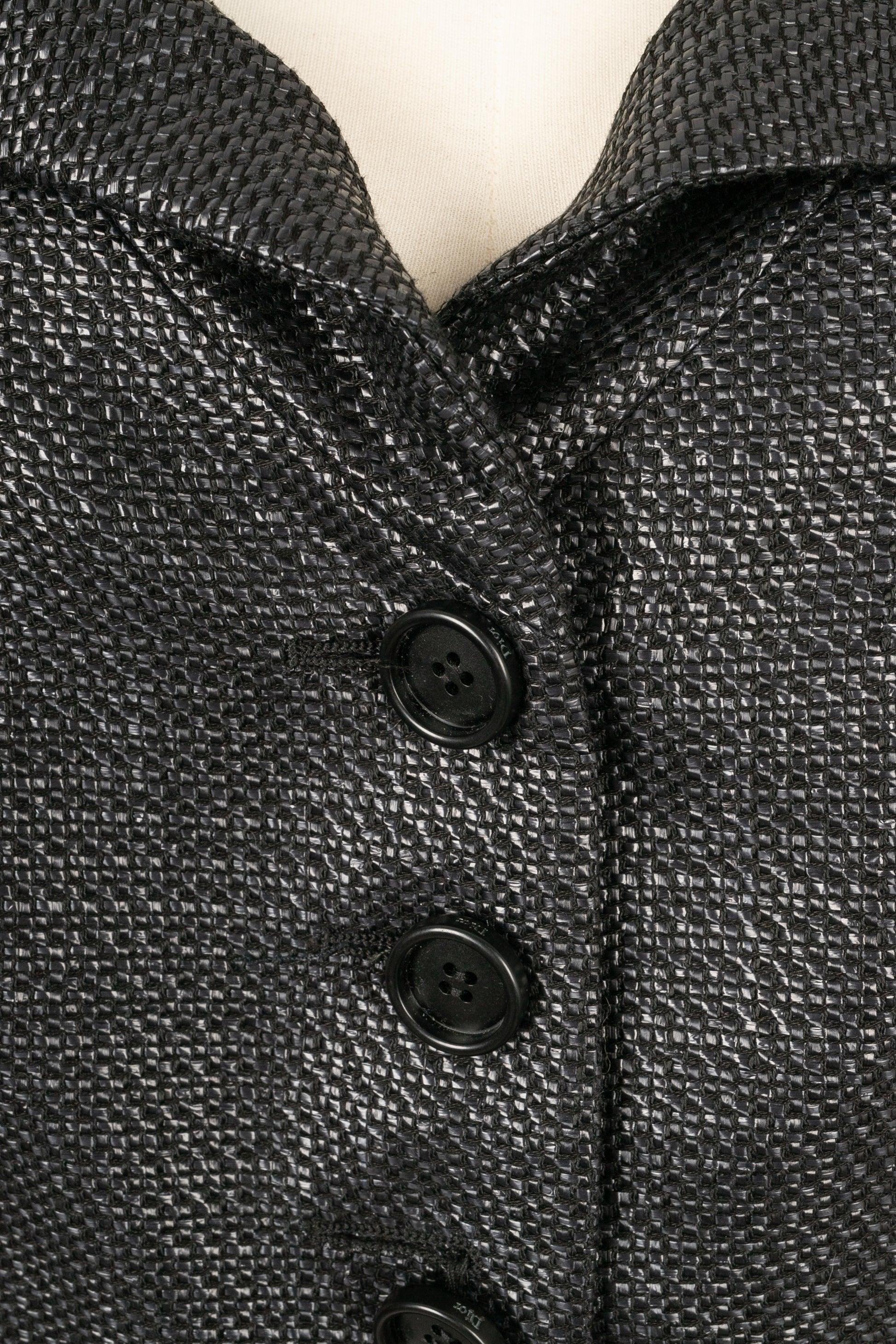 Christian Dior - Robe mi-longue en coton mélangé - Noir en vente 2
