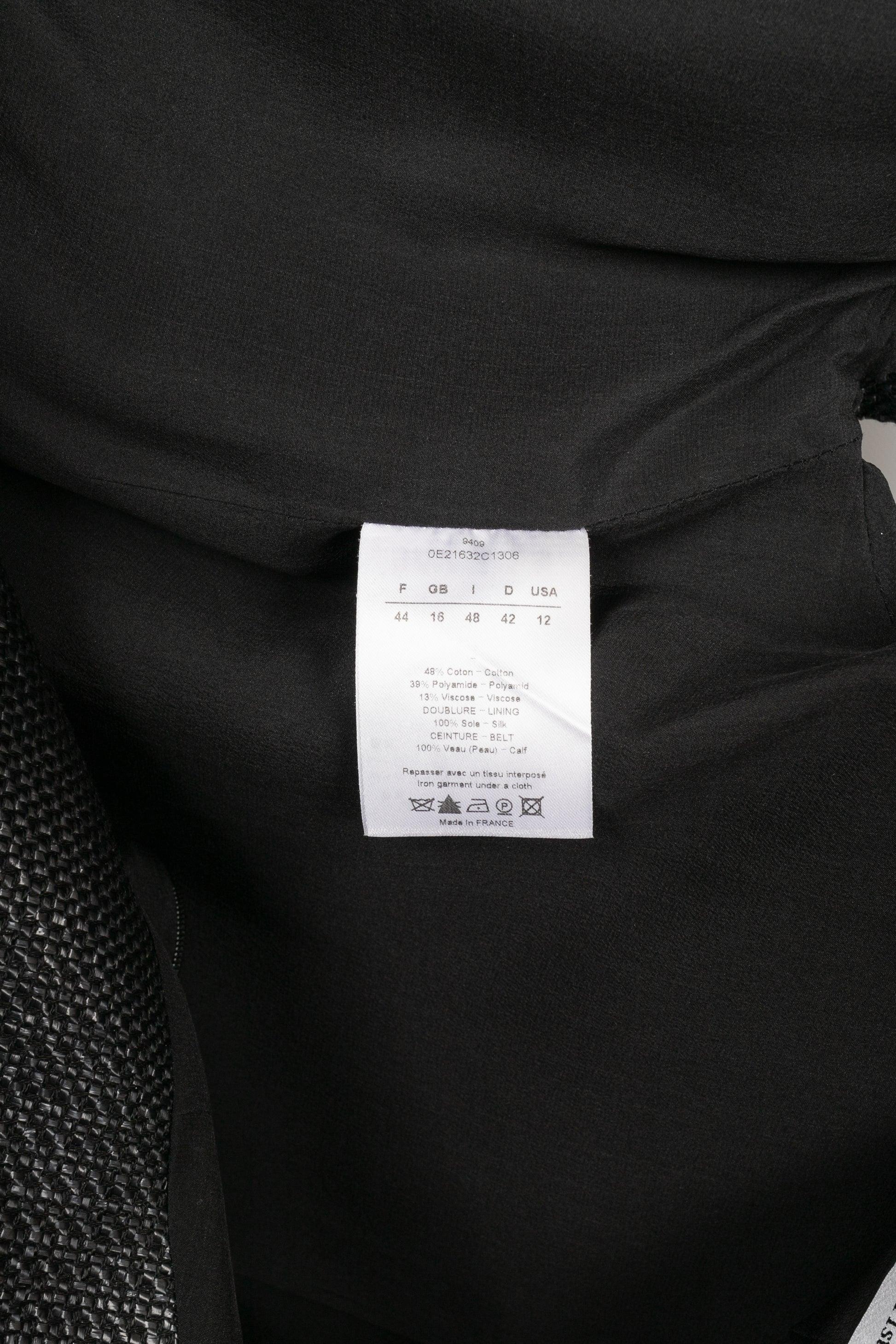Christian Dior - Robe mi-longue en coton mélangé - Noir en vente 3