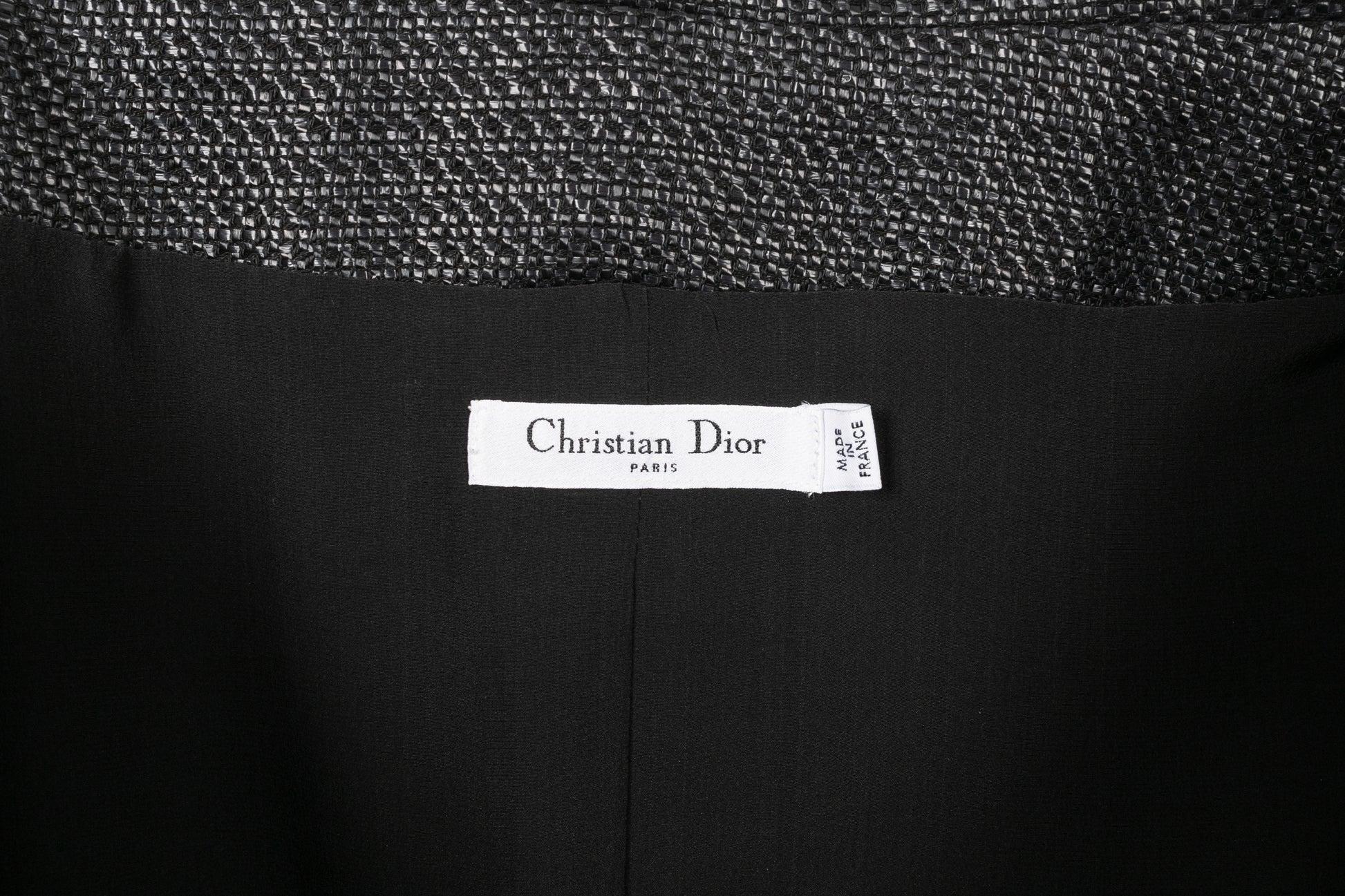 Christian Dior - Robe mi-longue en coton mélangé - Noir en vente 4