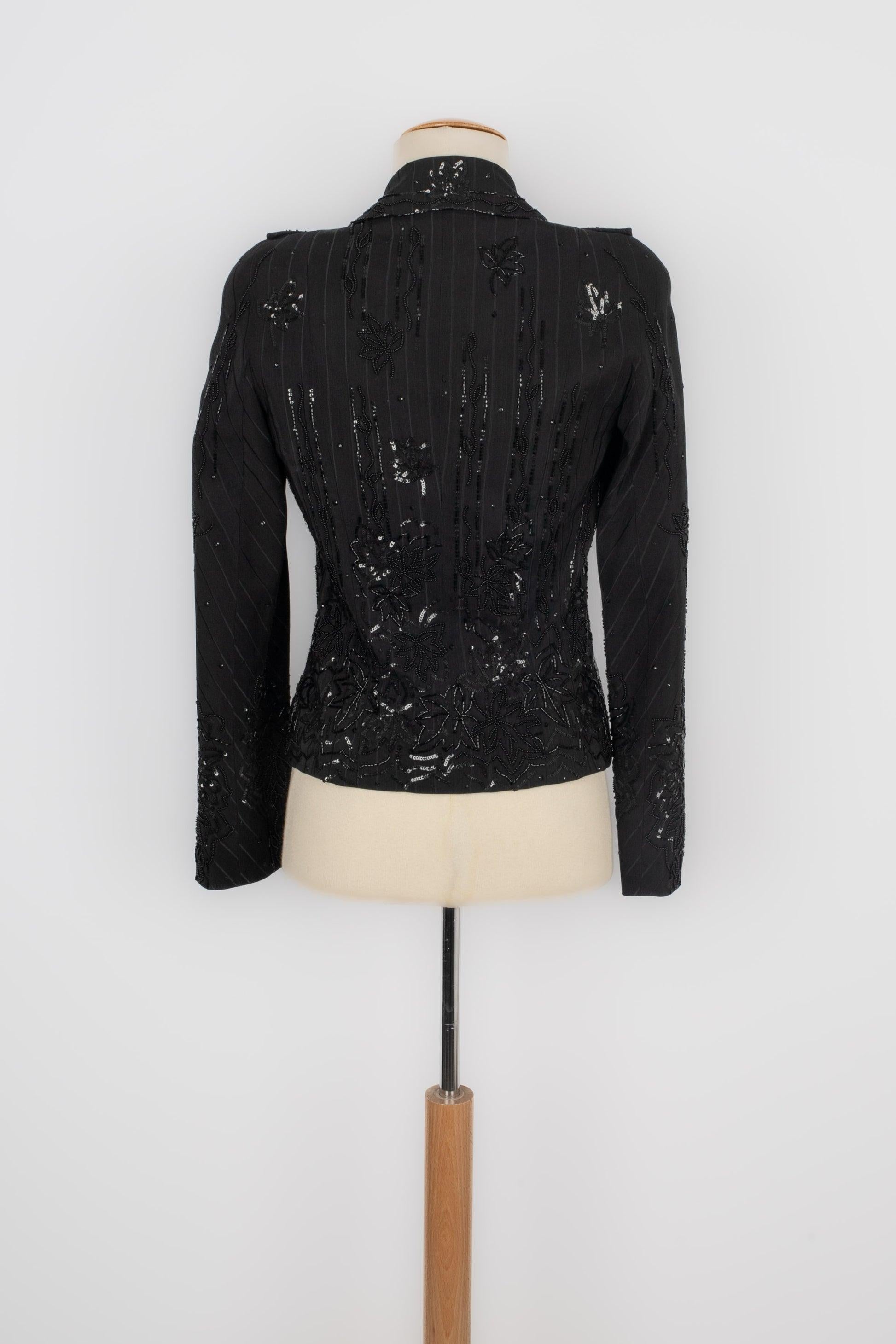 Christian Dior Black Blended Wool Jacket In Excellent Condition In SAINT-OUEN-SUR-SEINE, FR