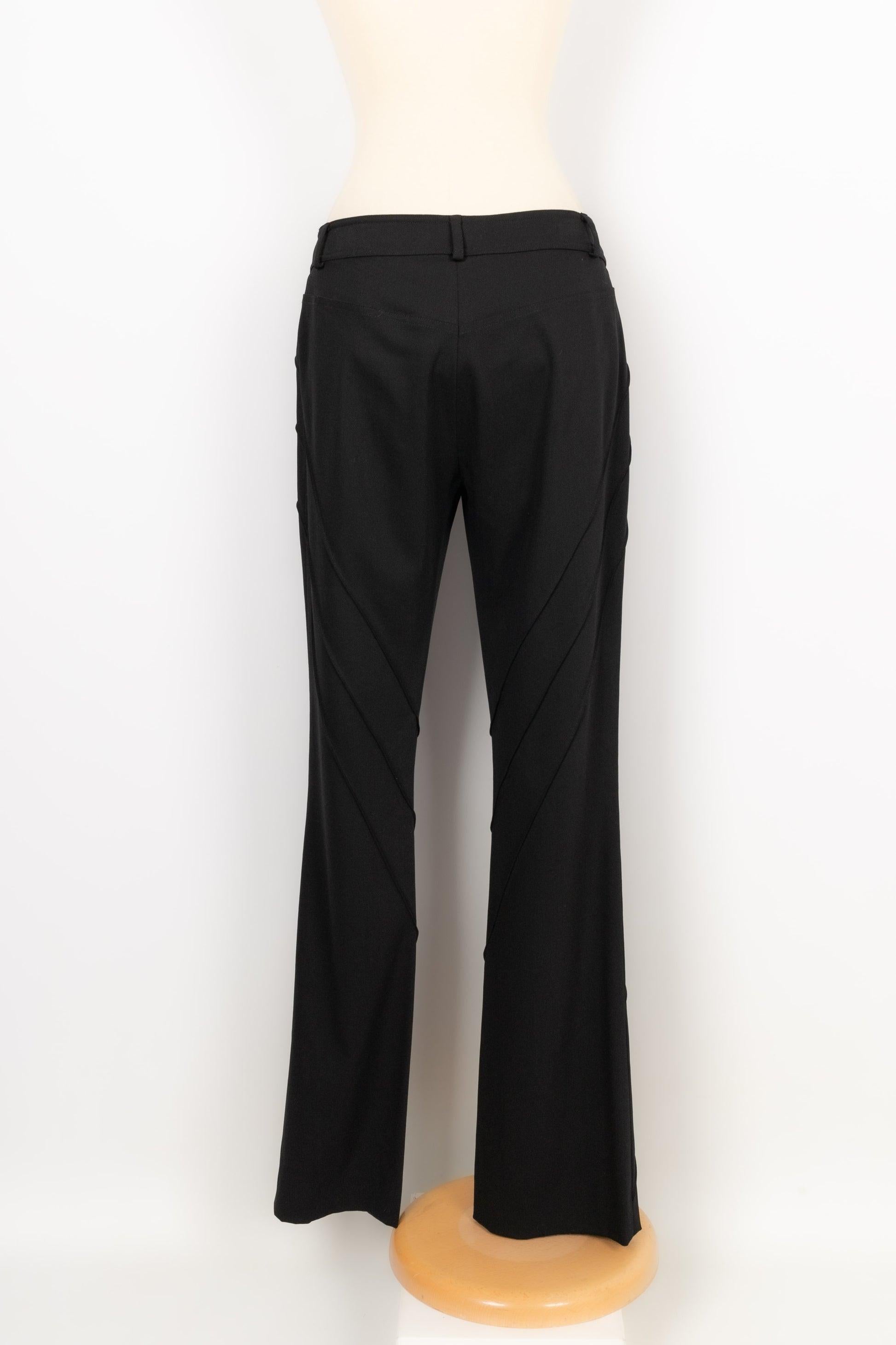 Christian Dior Black Blended Wool Pants, 2000's In Excellent Condition For Sale In SAINT-OUEN-SUR-SEINE, FR