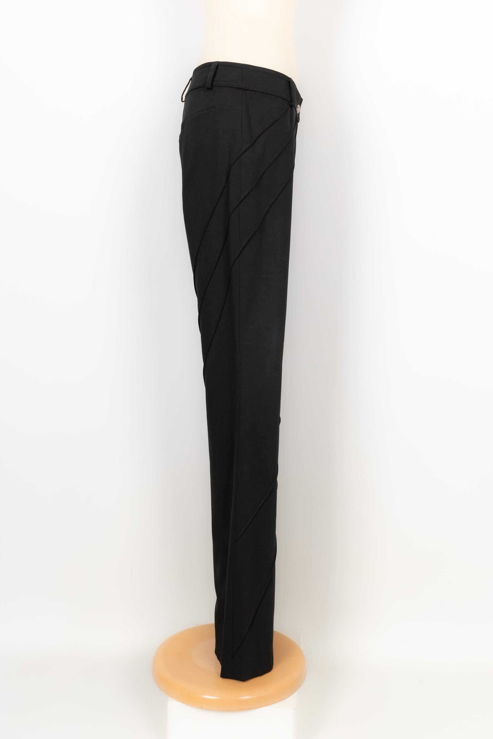Women's Christian Dior Black Blended Wool Pants, 2000's For Sale