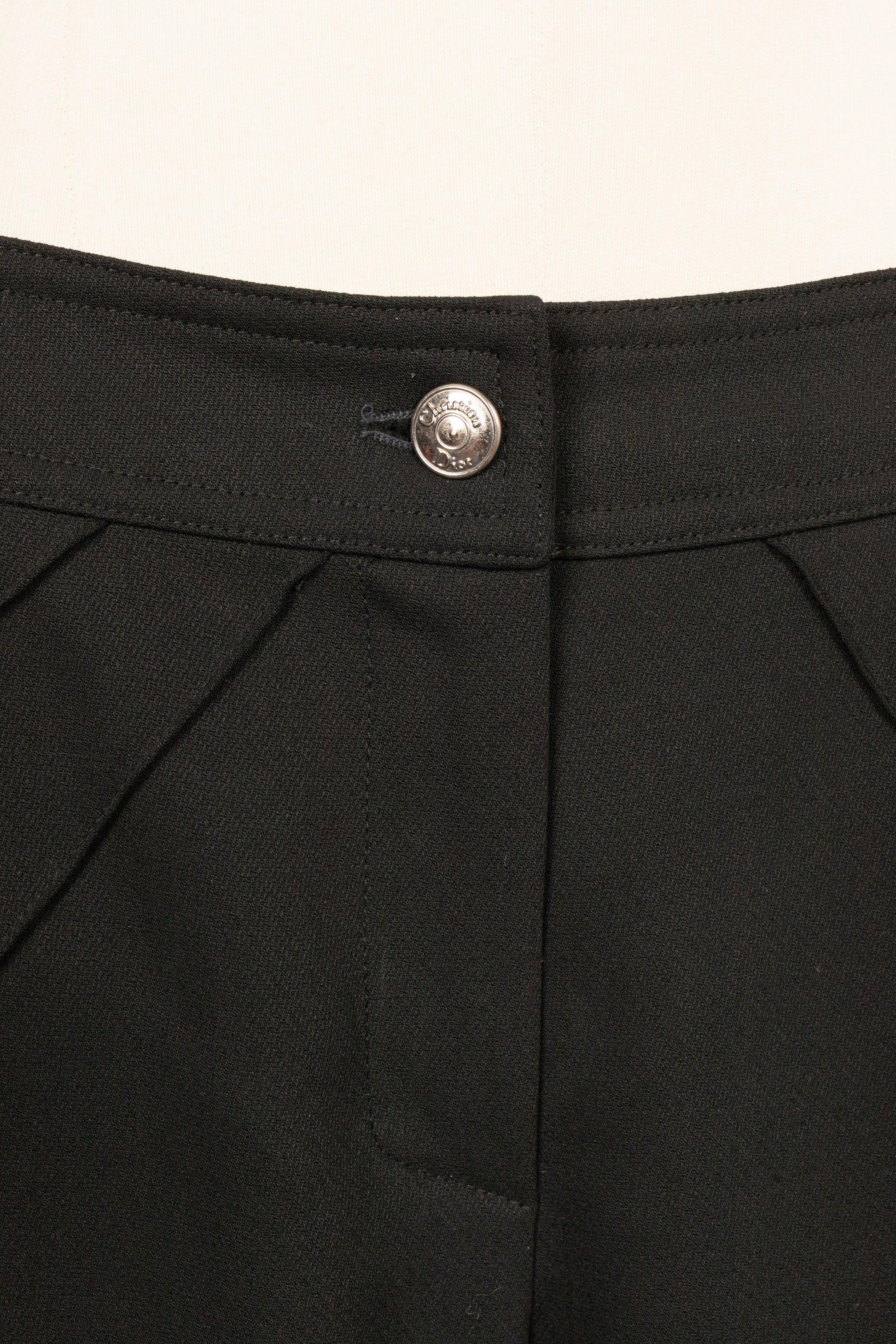 Christian Dior Black Blended Wool Pants, 2000's For Sale 1