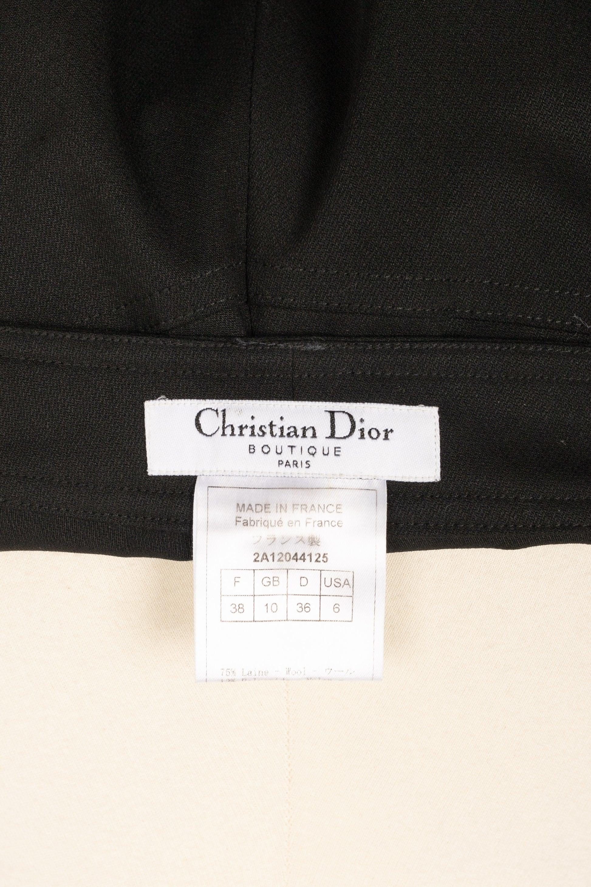Pantalon en laine mélangée noire Christian Dior, années 2000 en vente 1