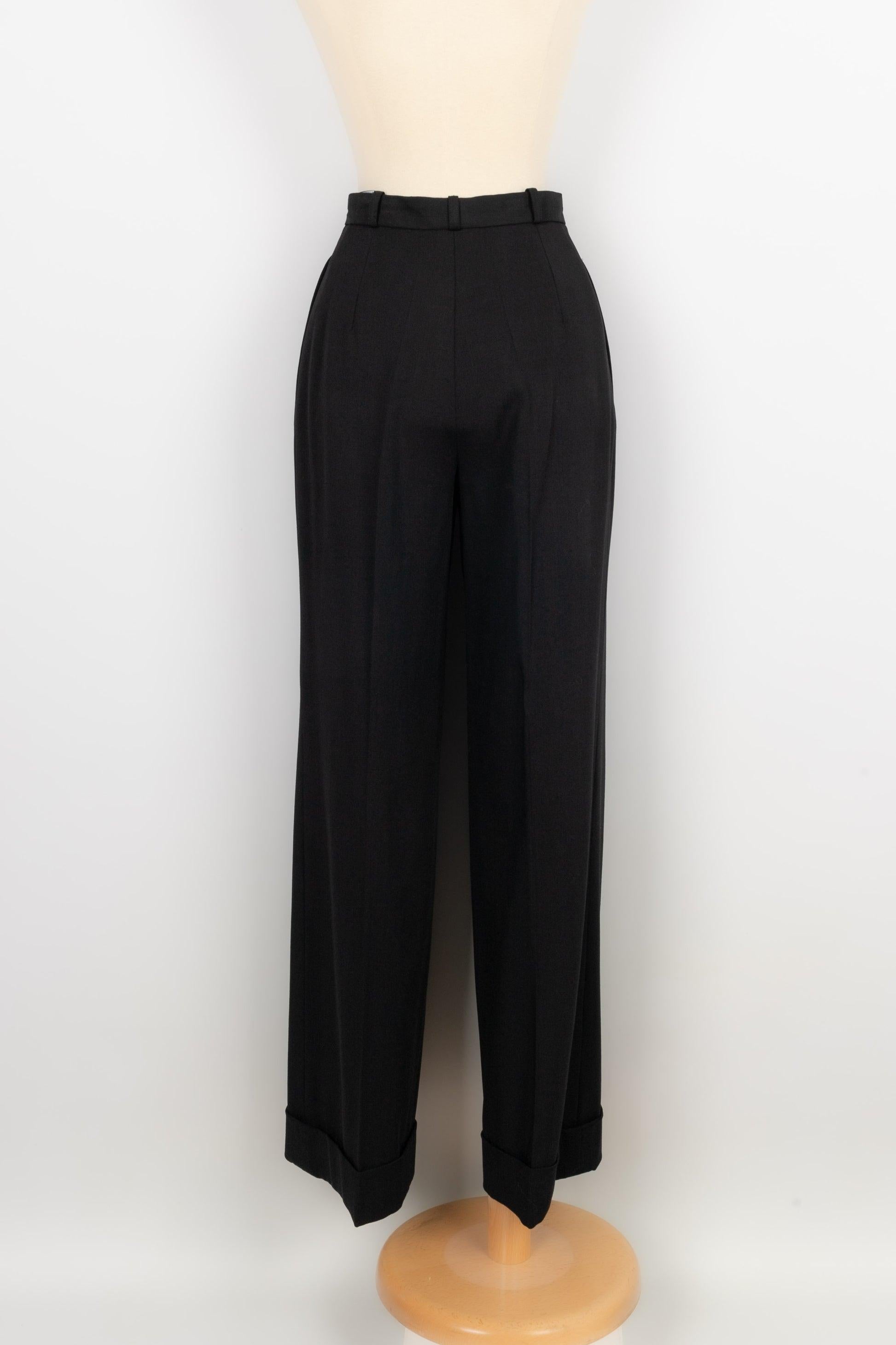 Christian Dior Black Blended Wool Pants In Excellent Condition For Sale In SAINT-OUEN-SUR-SEINE, FR