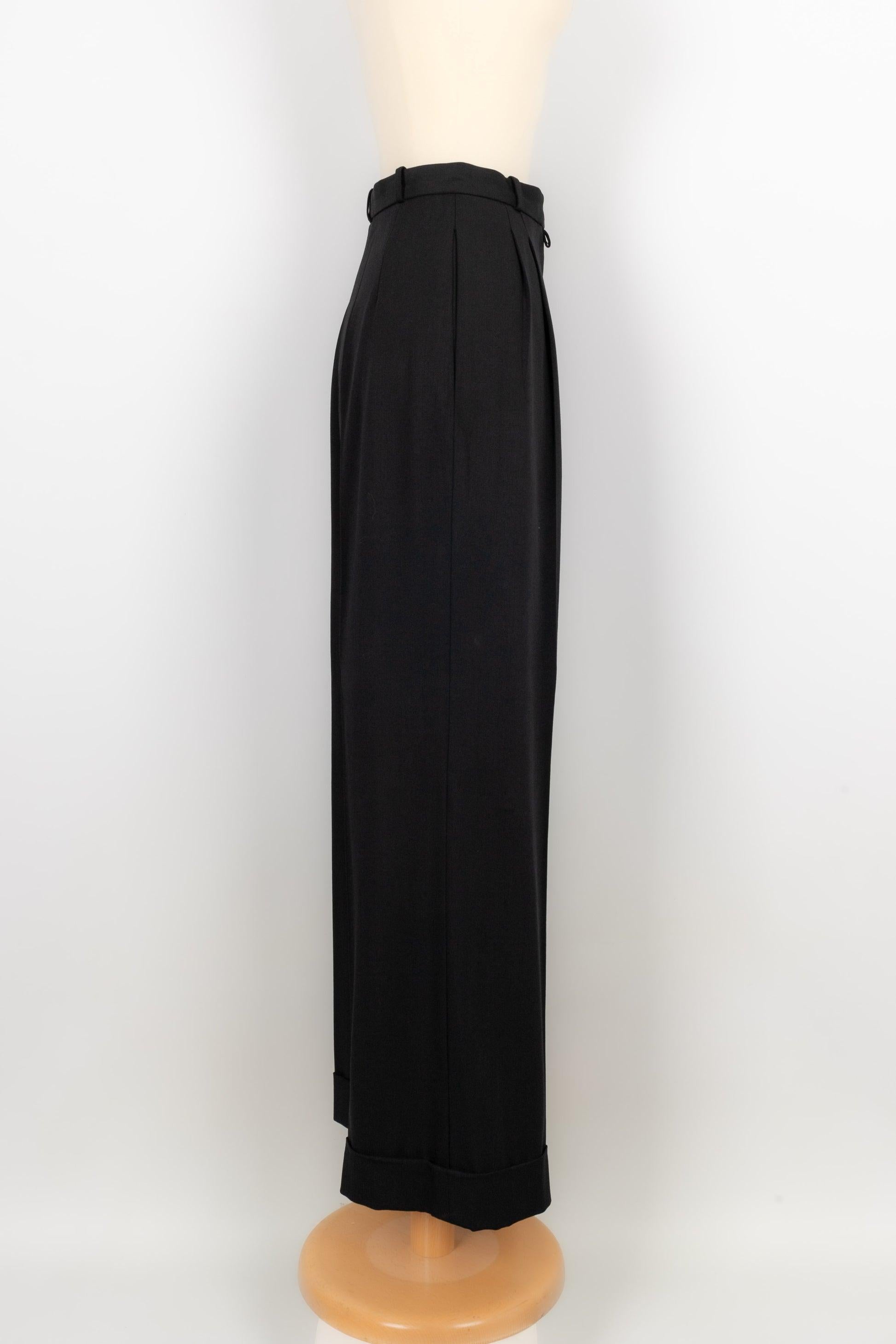 Women's Christian Dior Black Blended Wool Pants For Sale