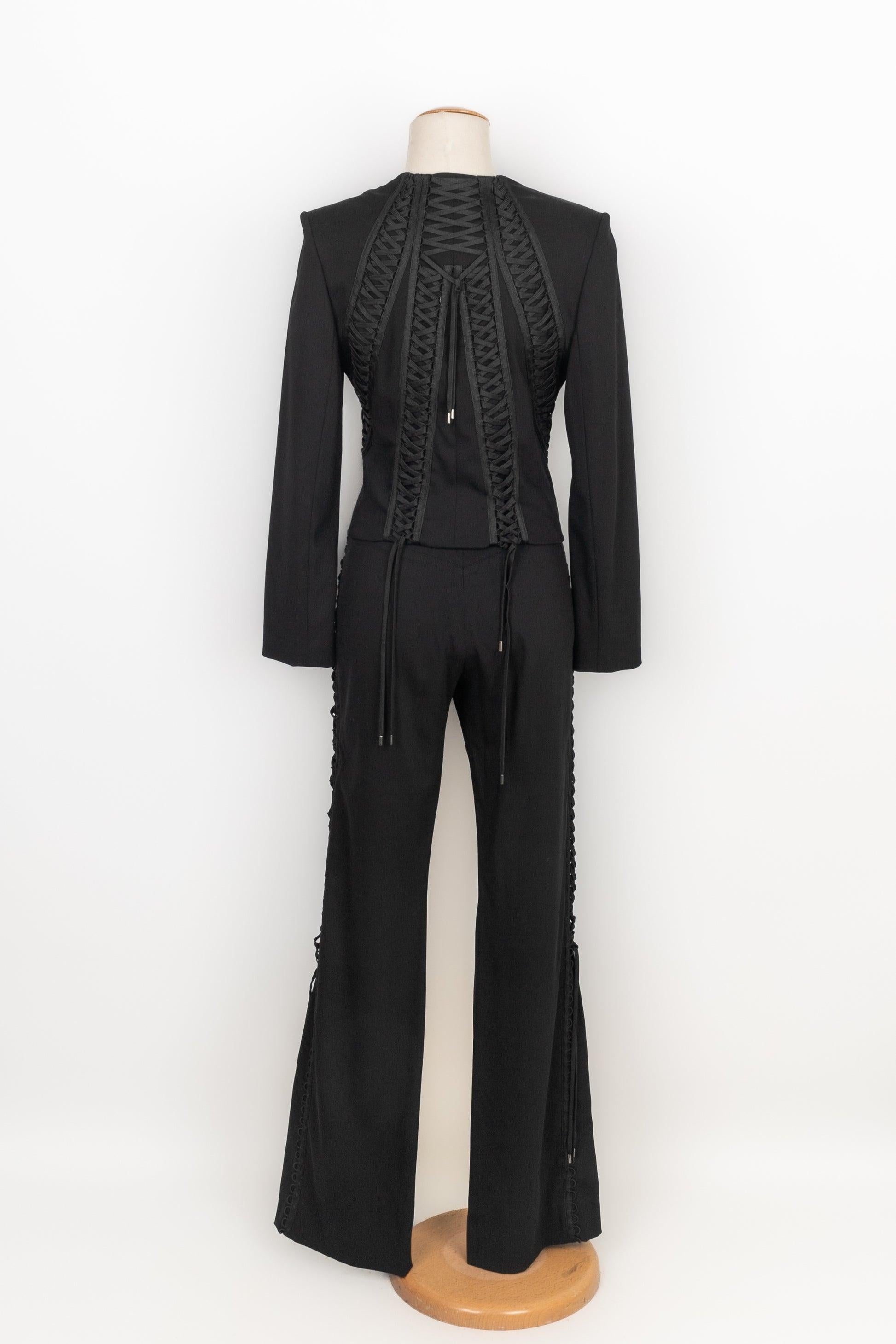Nero Christian Dior Set in lana nera, 2002 in vendita