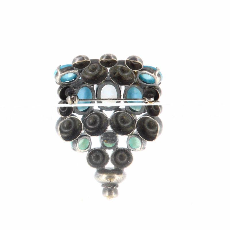 Christian Dior Black / Blue Brooch In Good Condition For Sale In PARIS, FR