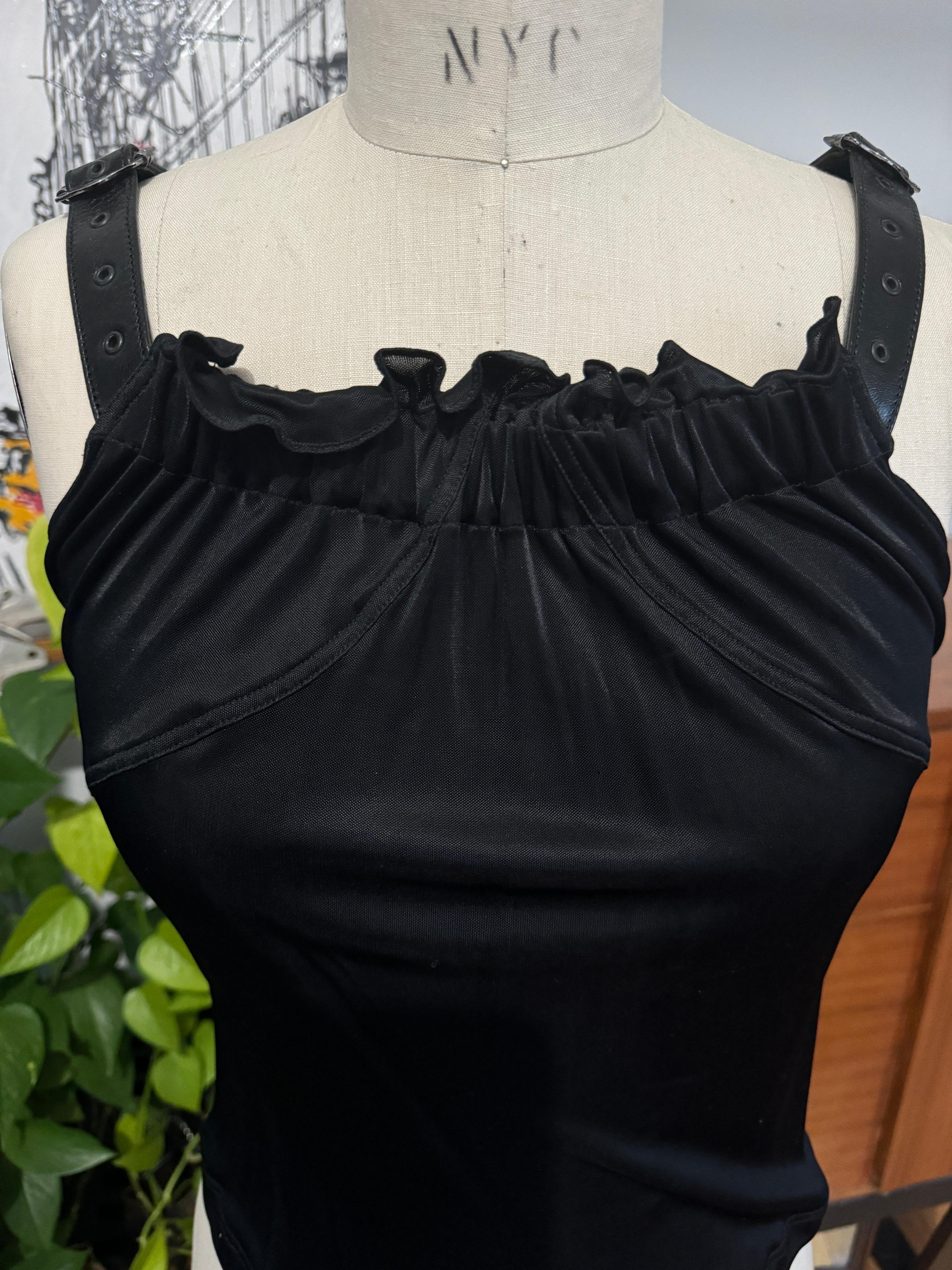 Christian Dior Black Bondage Leather Shirt 2003 Collection by John Galliano im Angebot 3