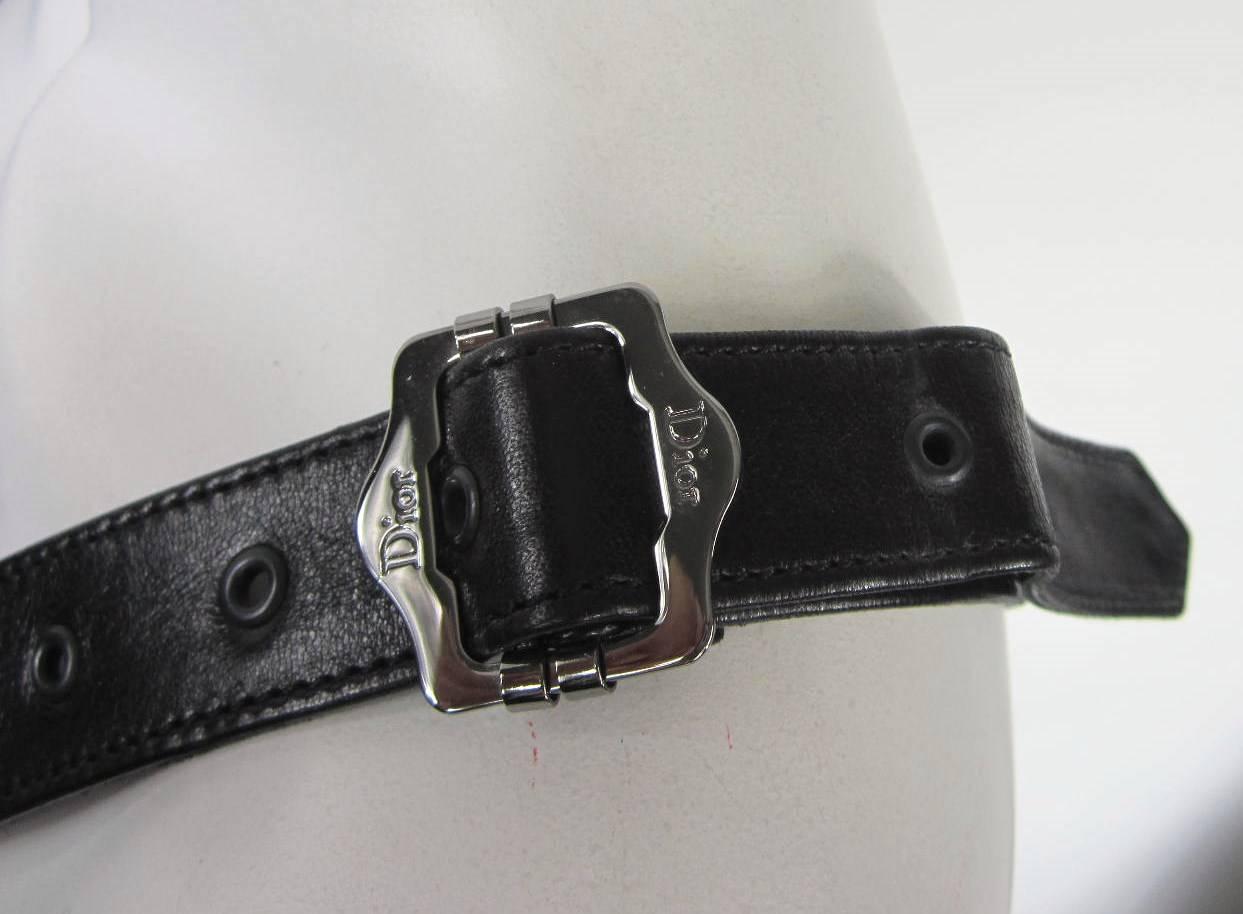Christian Dior Black Bondage Leather Shirt 2003 Collection by John Galliano (Schwarz) im Angebot