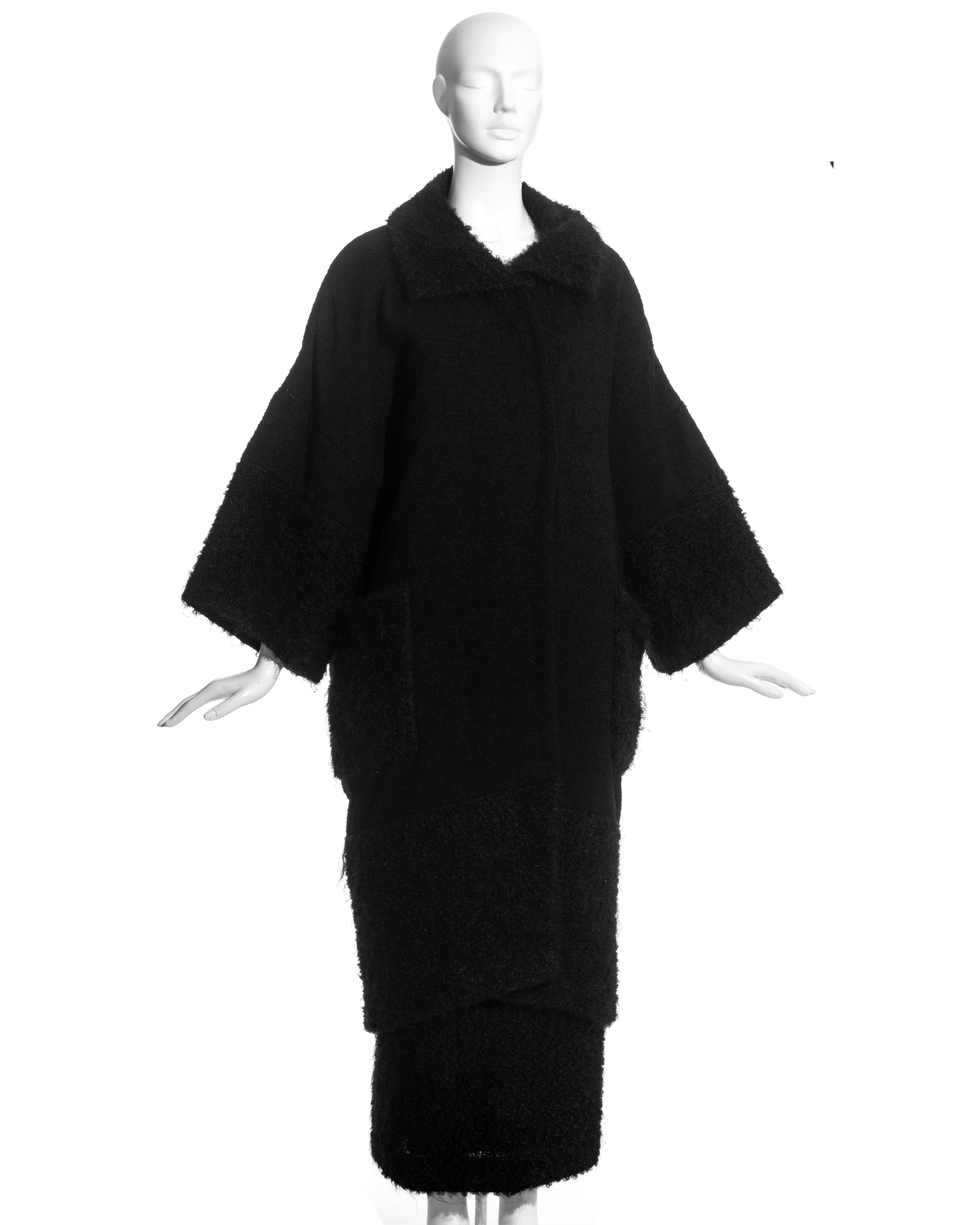 Noir Christian Dior - Tailleur en laine bouclée et mohair noir, A/H 1999 en vente
