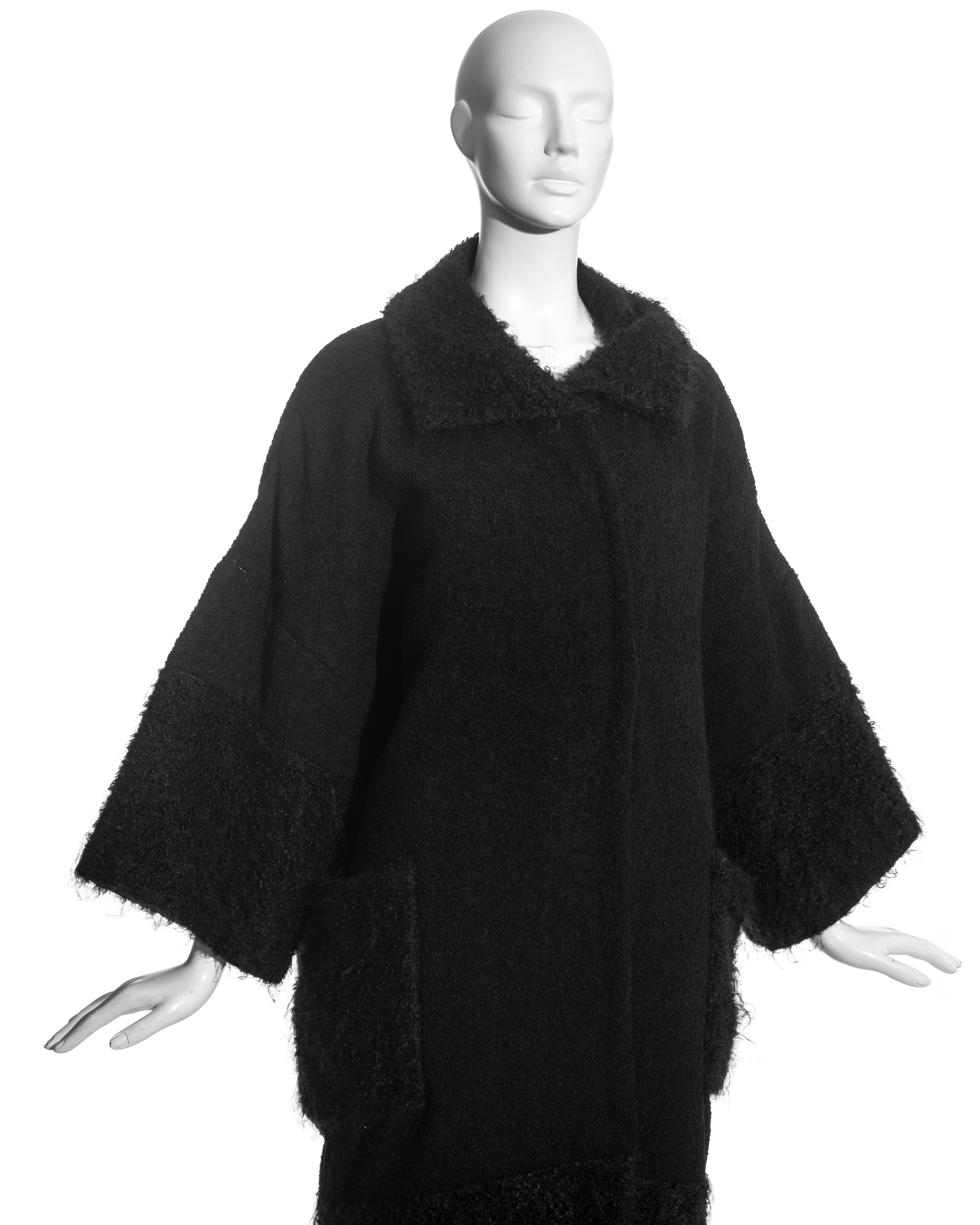 Christian Dior - Tailleur en laine bouclée et mohair noir, A/H 1999 Excellent état - En vente à London, GB