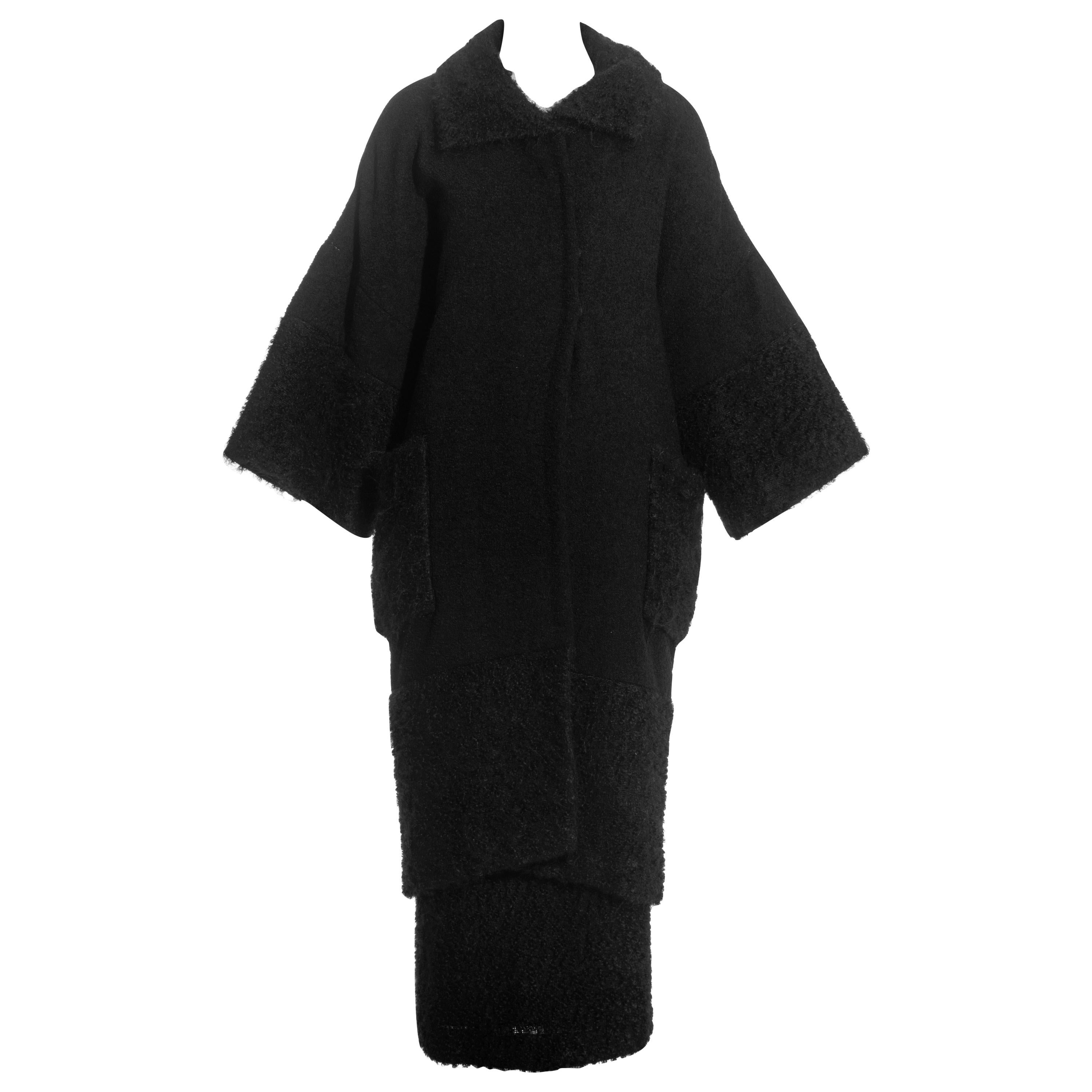 Christian Dior black bouclé wool and mohair skirt suit, fw 1999 For Sale