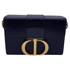 Christian Dior Black Box Calfskin 30 Montaigne Box Bag Gold Hardware