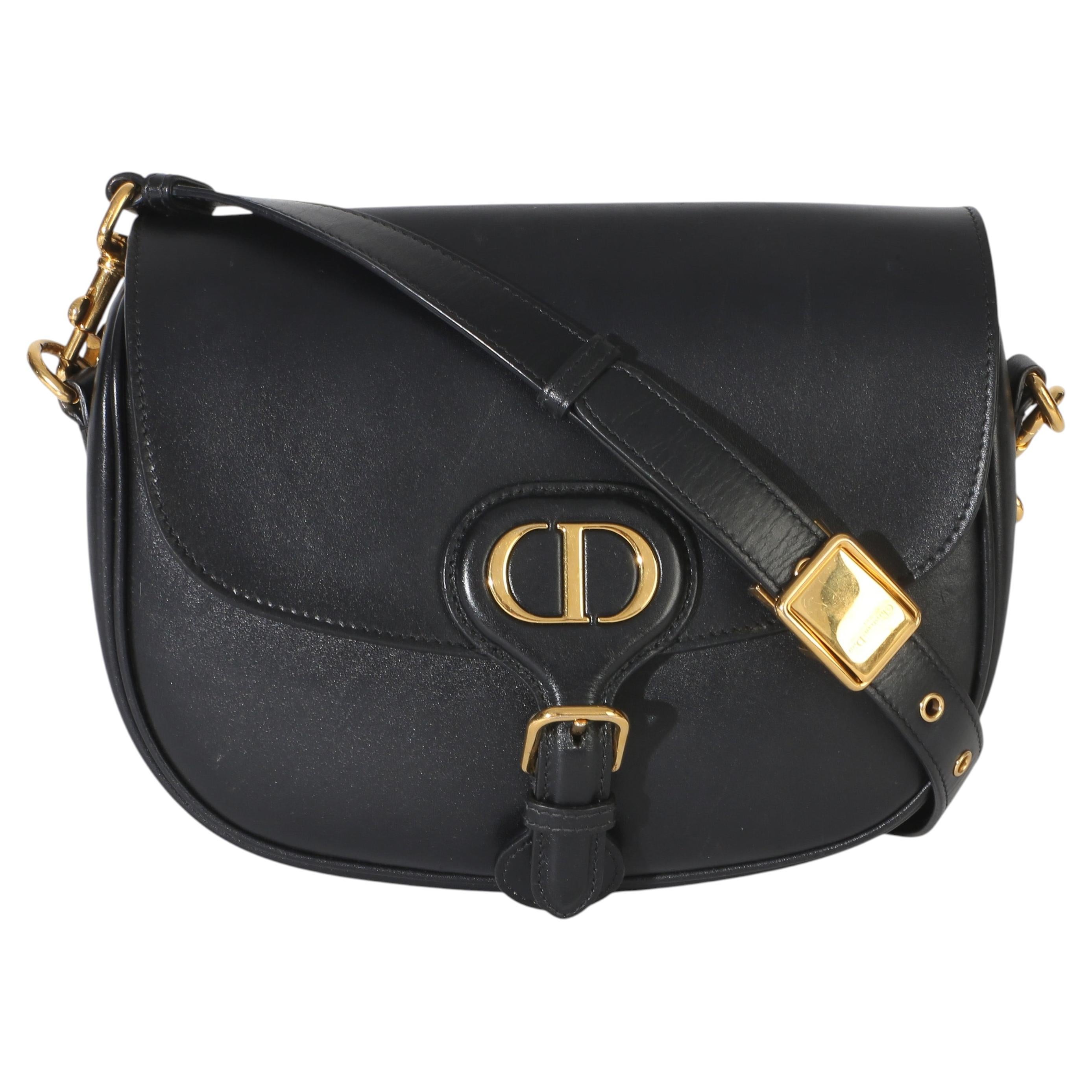 Christian Dior Black Box Calfskin Medium Bobby Flap Bag