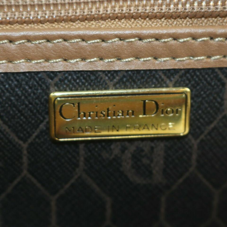 Christian Dior Black Brown Monogram Honeycomb Trotter Boston Duffle Bag 863436
