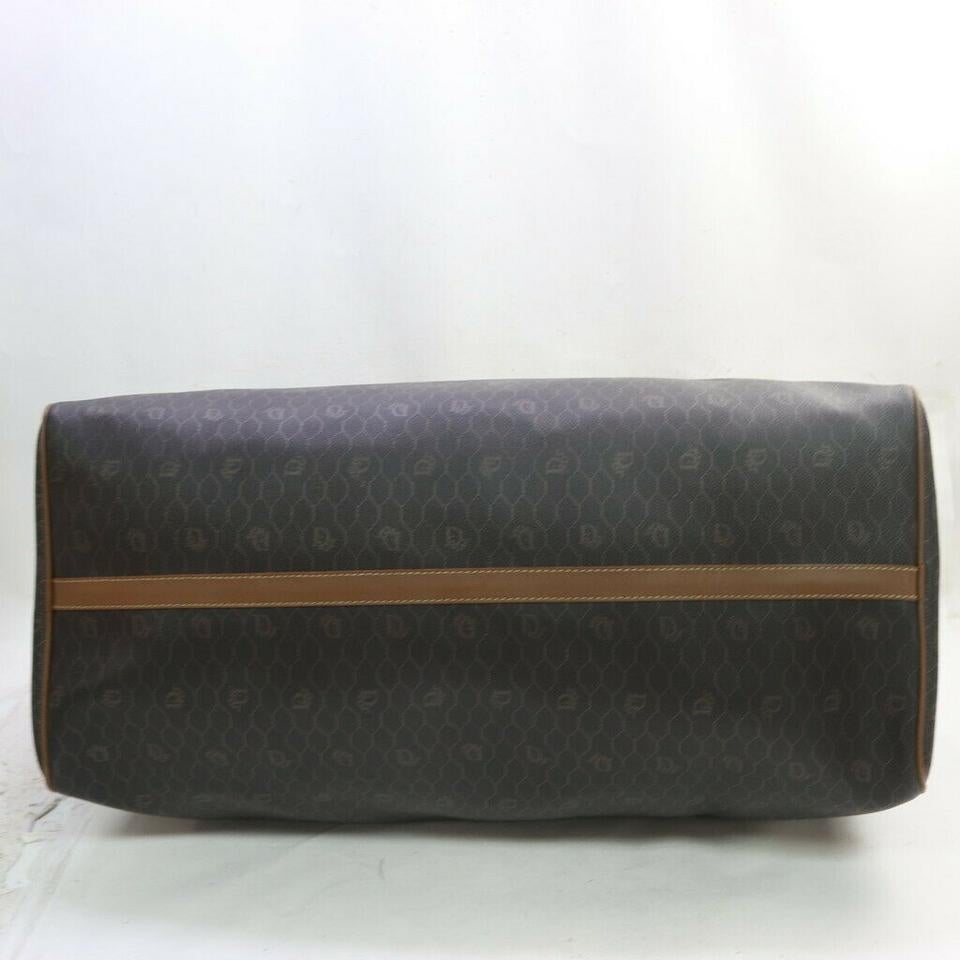 Christian Dior Black Brown Monogram Honeycomb Trotter Boston Duffle Bag 863436 3