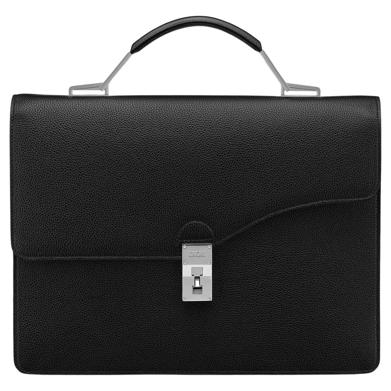 Christian Dior Black Calfskin Dior Elite Briefcase For Sale at 1stDibs