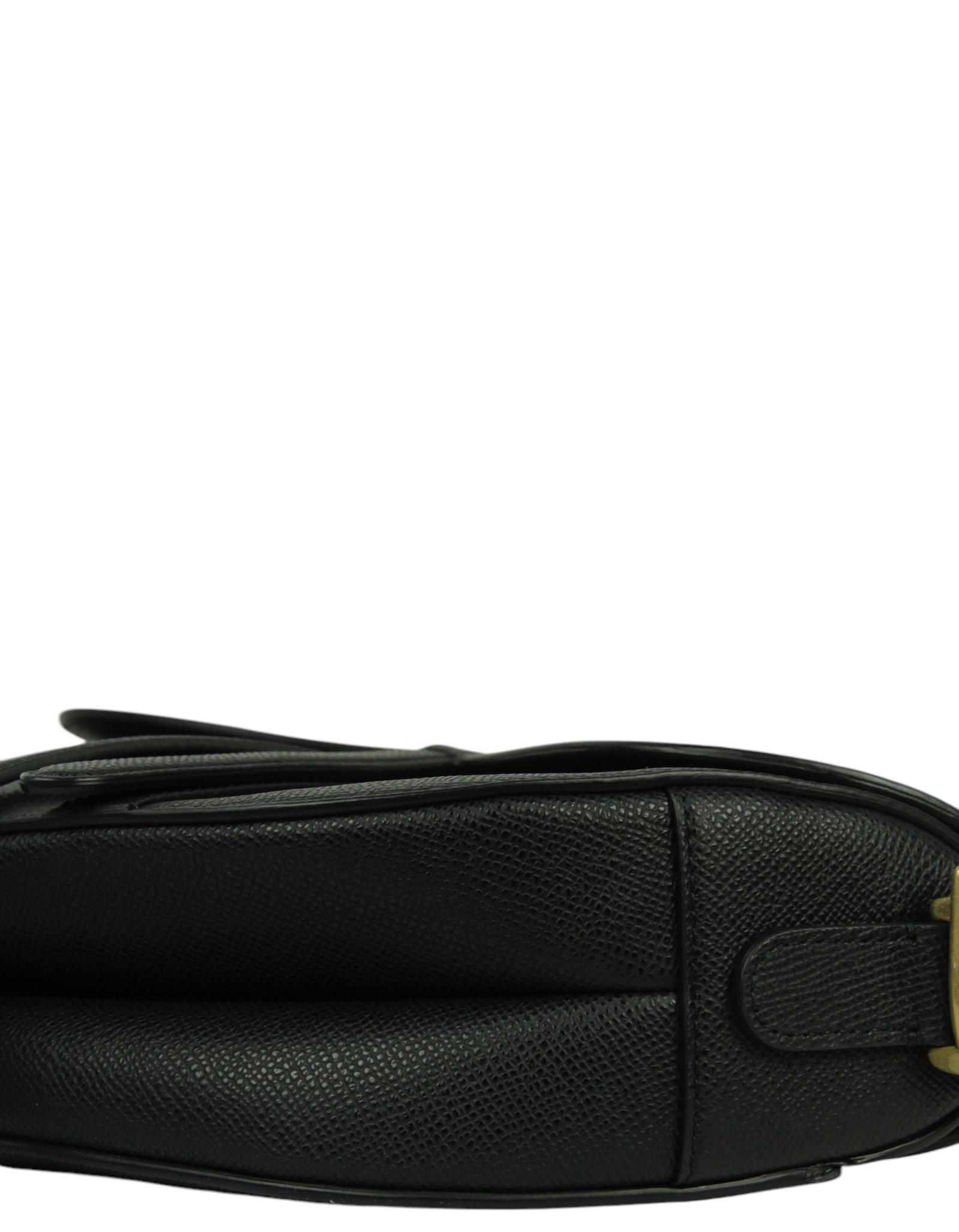Christian Dior Black Calfskin Leather CD Saddle Bag w/ Strap 1