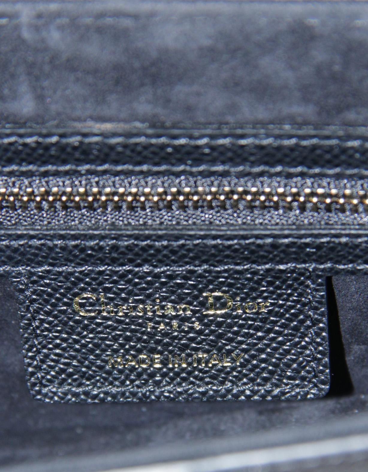 Christian Dior Black Calfskin Leather CD Saddle Bag w/ Strap 4