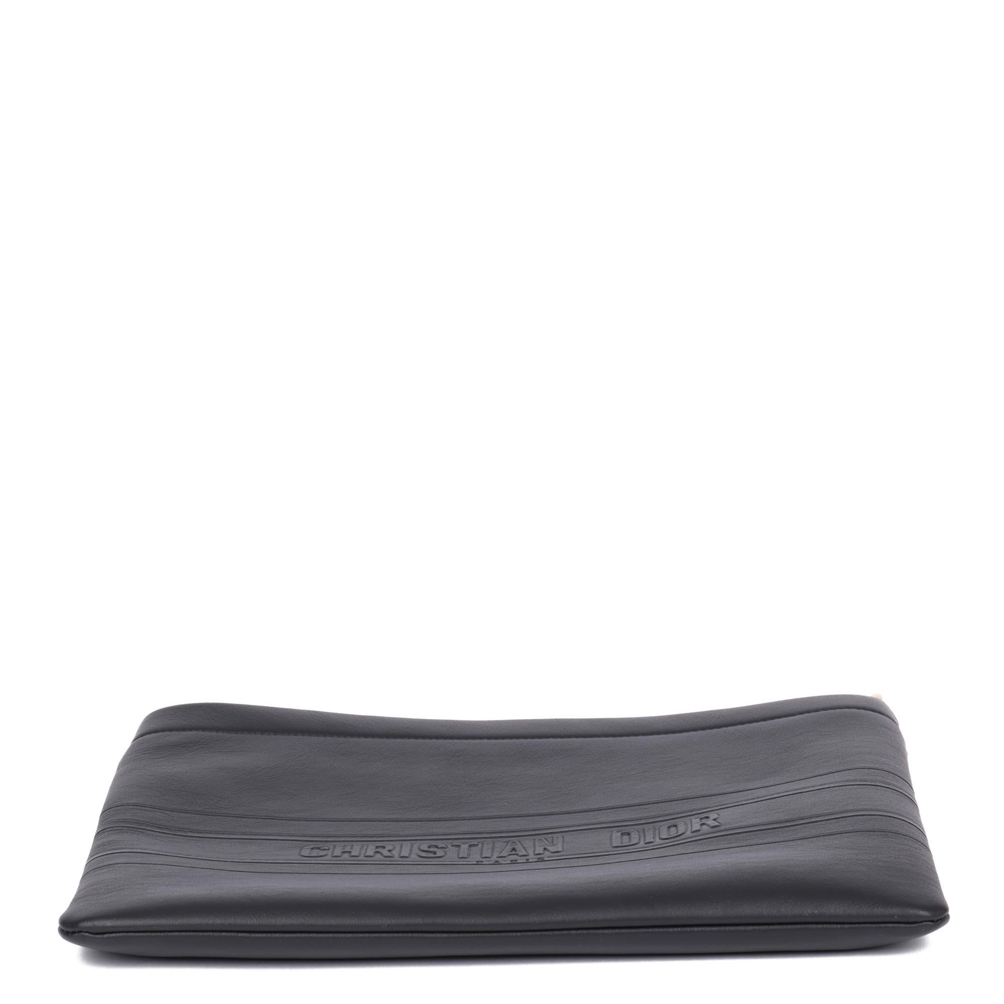Christian Dior Black Calfskin Leather Clutch 3