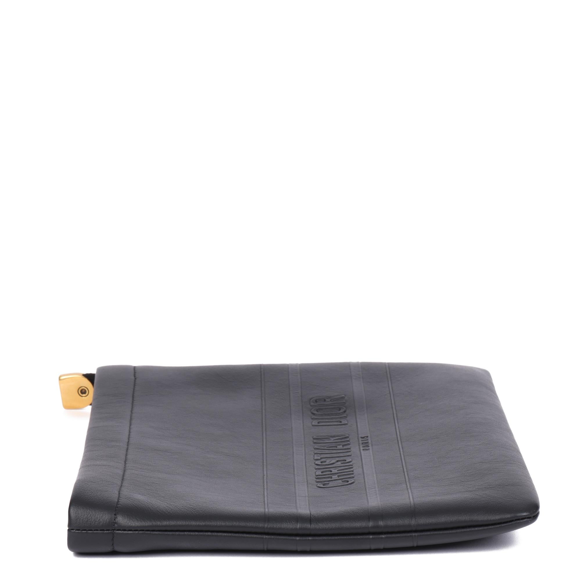 Christian Dior Black Calfskin Leather Clutch 1