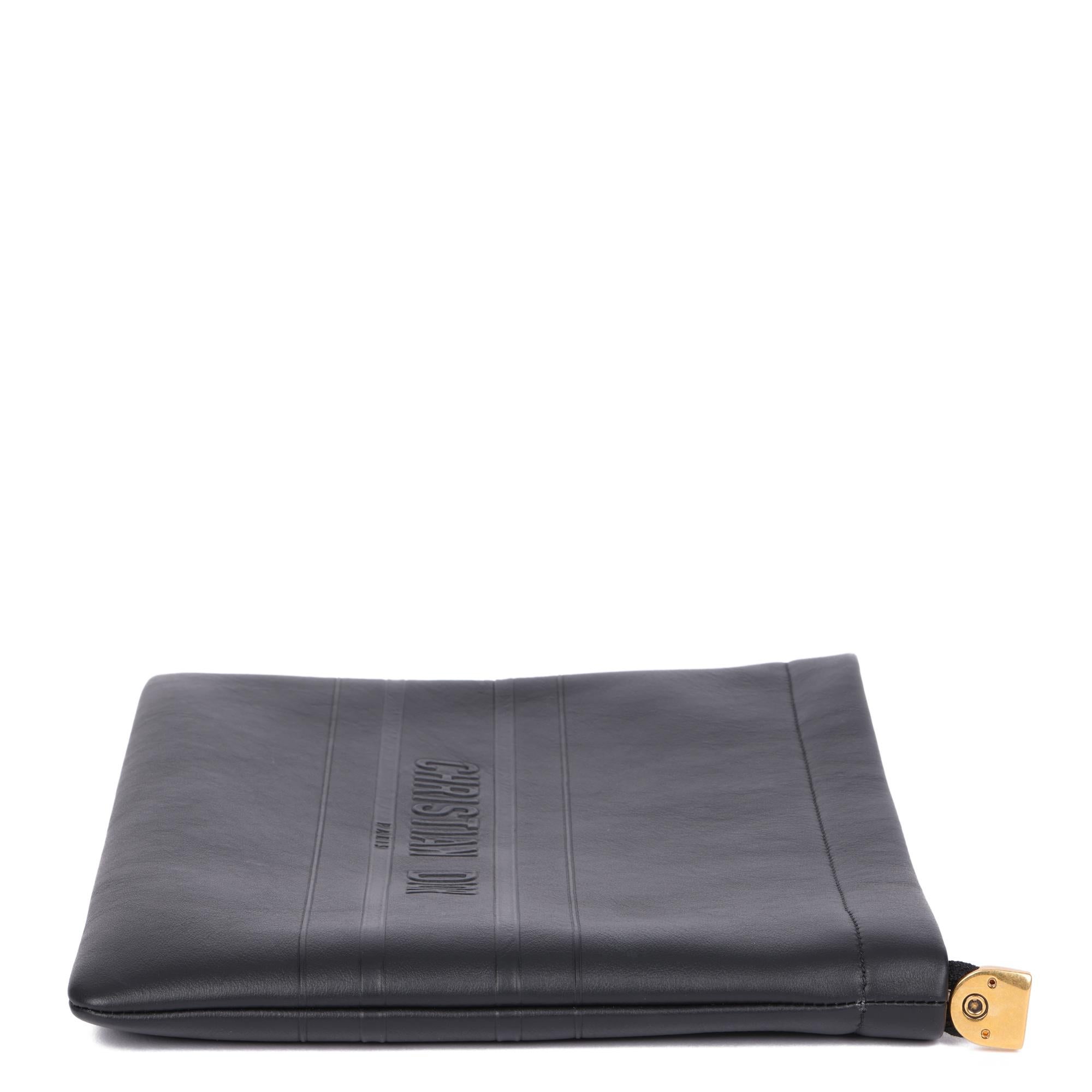 Christian Dior Black Calfskin Leather Clutch 2